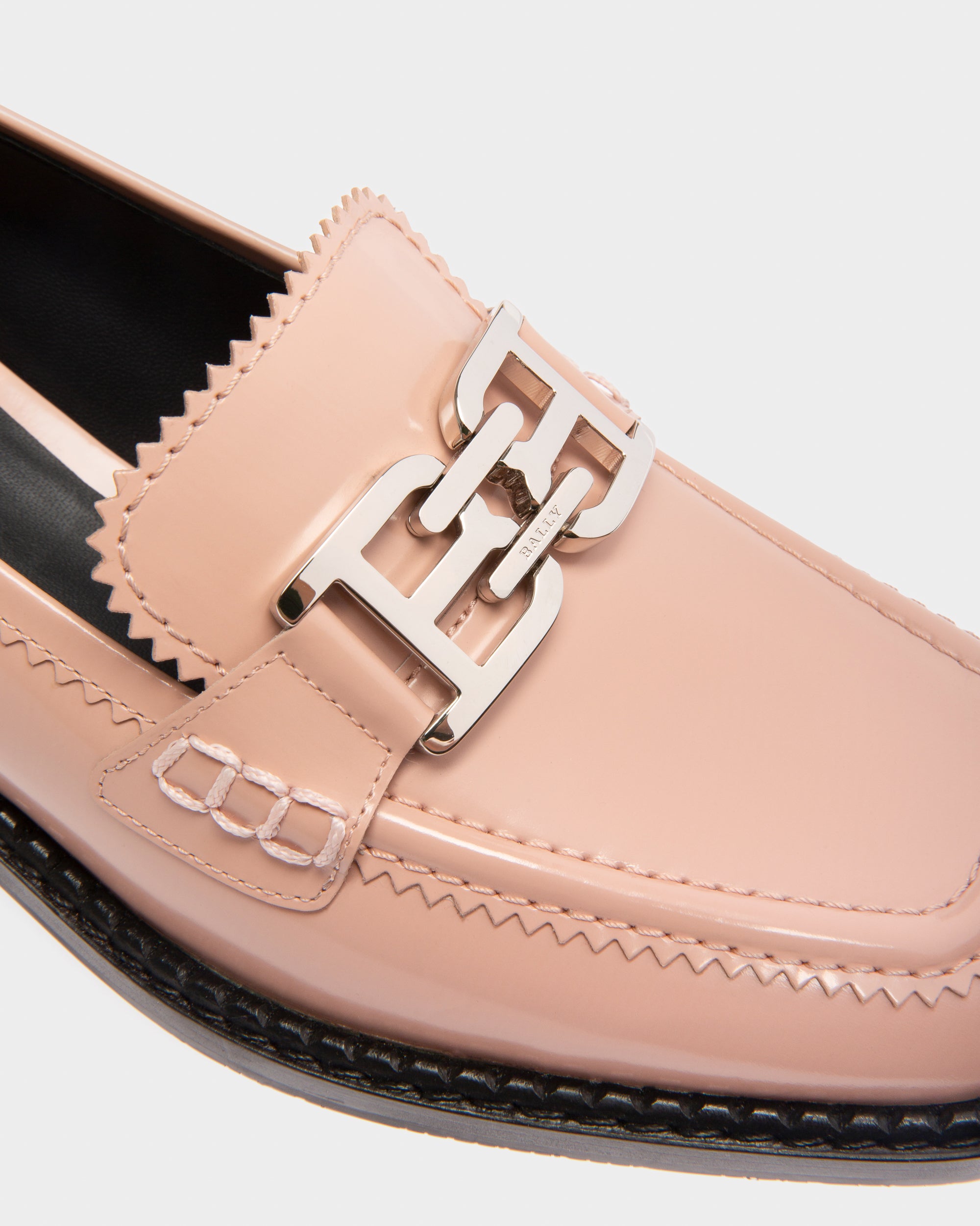 Ellyane Leather Mocassins In Pink - Women's - Bally - 05