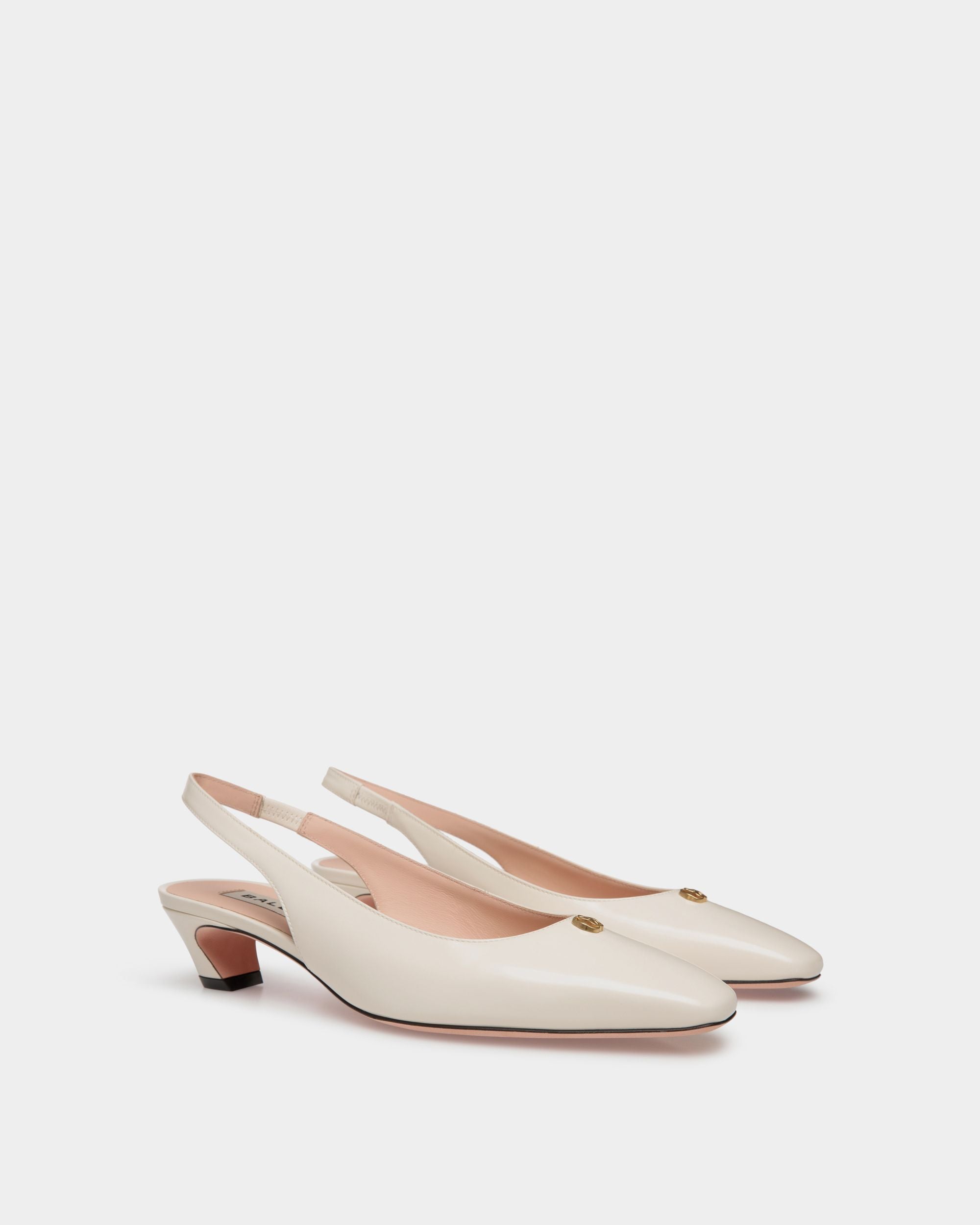 Sylt Slingback Pump In White Leather - Women's - Bally - 02