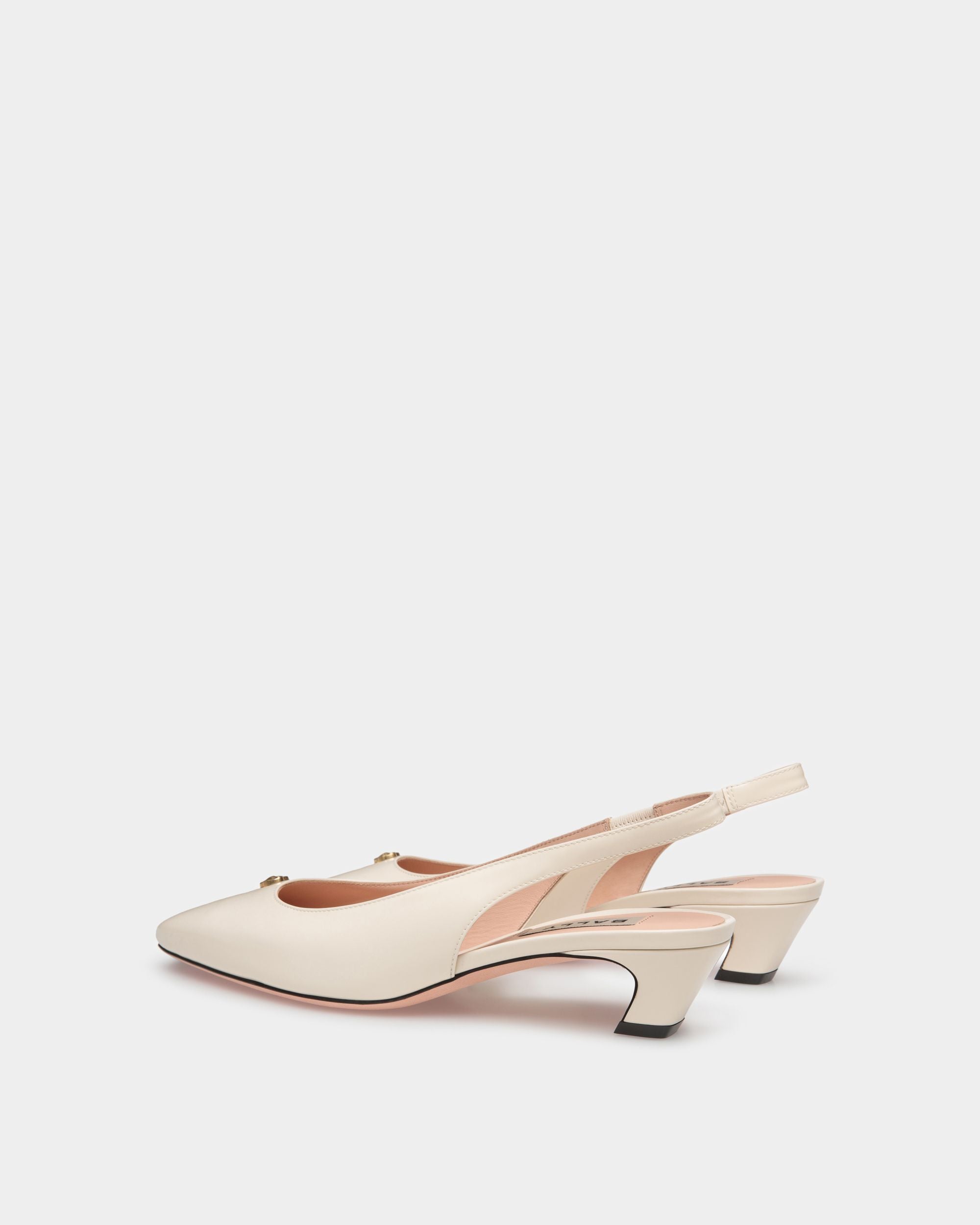 Sylt Slingback Pump In White Leather - Women's - Bally - 03