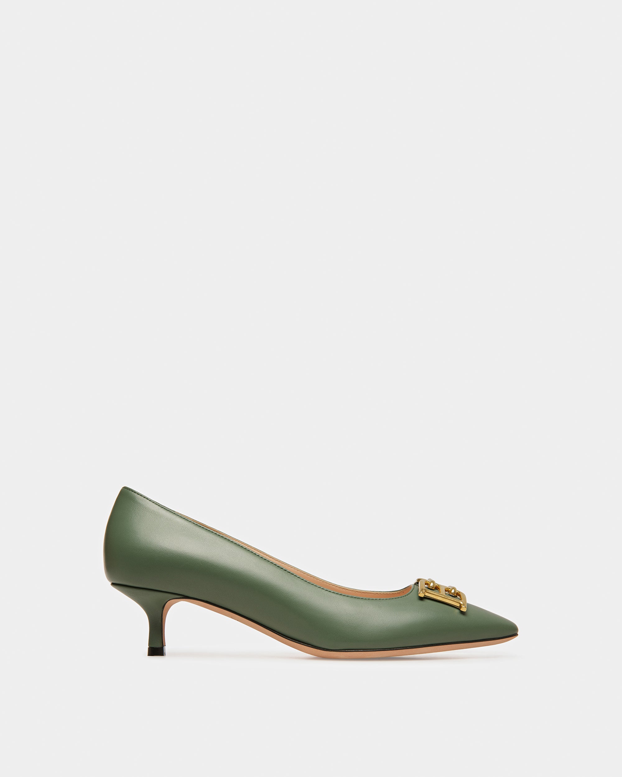 Evanca Leather Pumps In Sage - Women's - Bally - 01