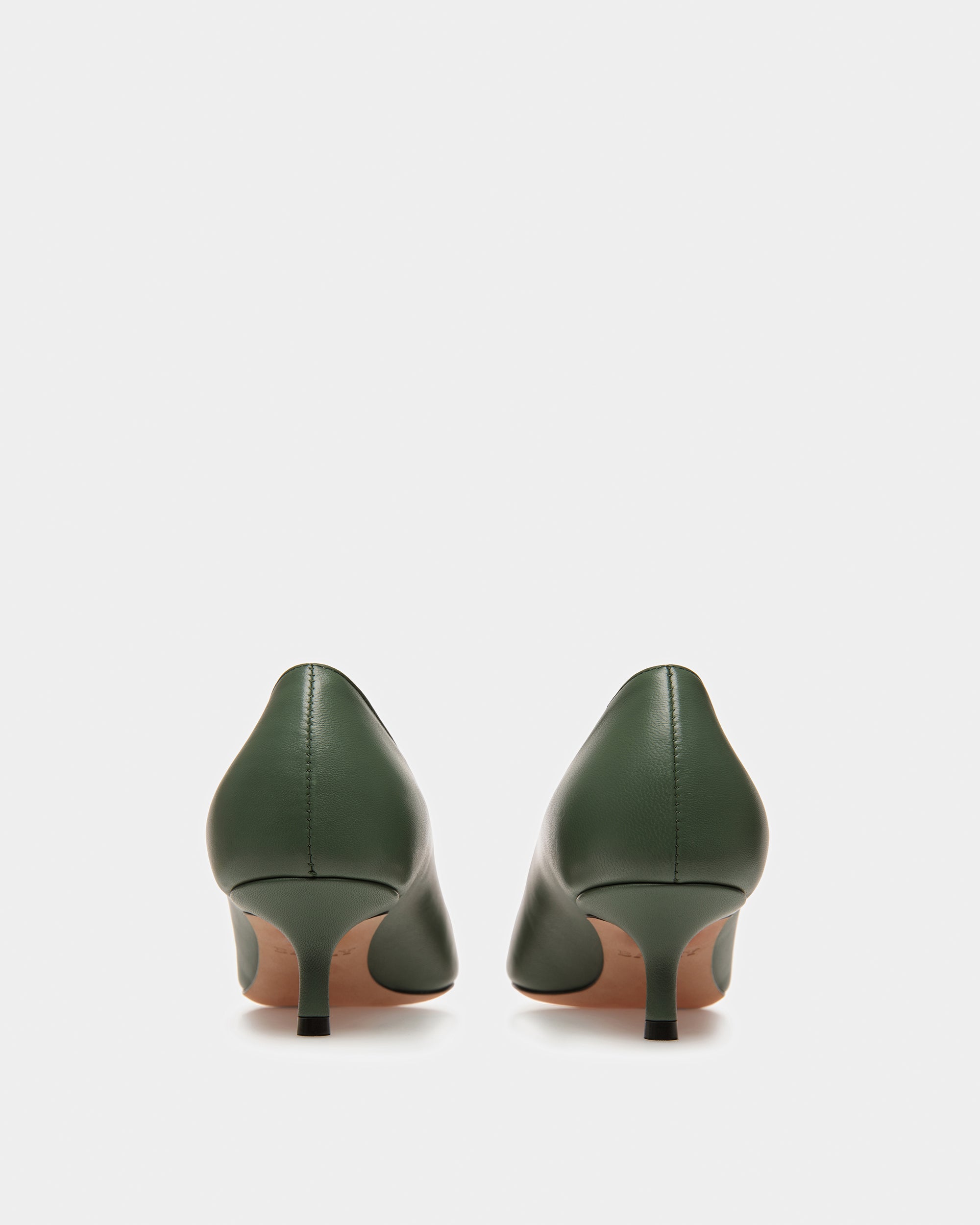 Evanca Leather Pumps In Sage - Women's - Bally - 03