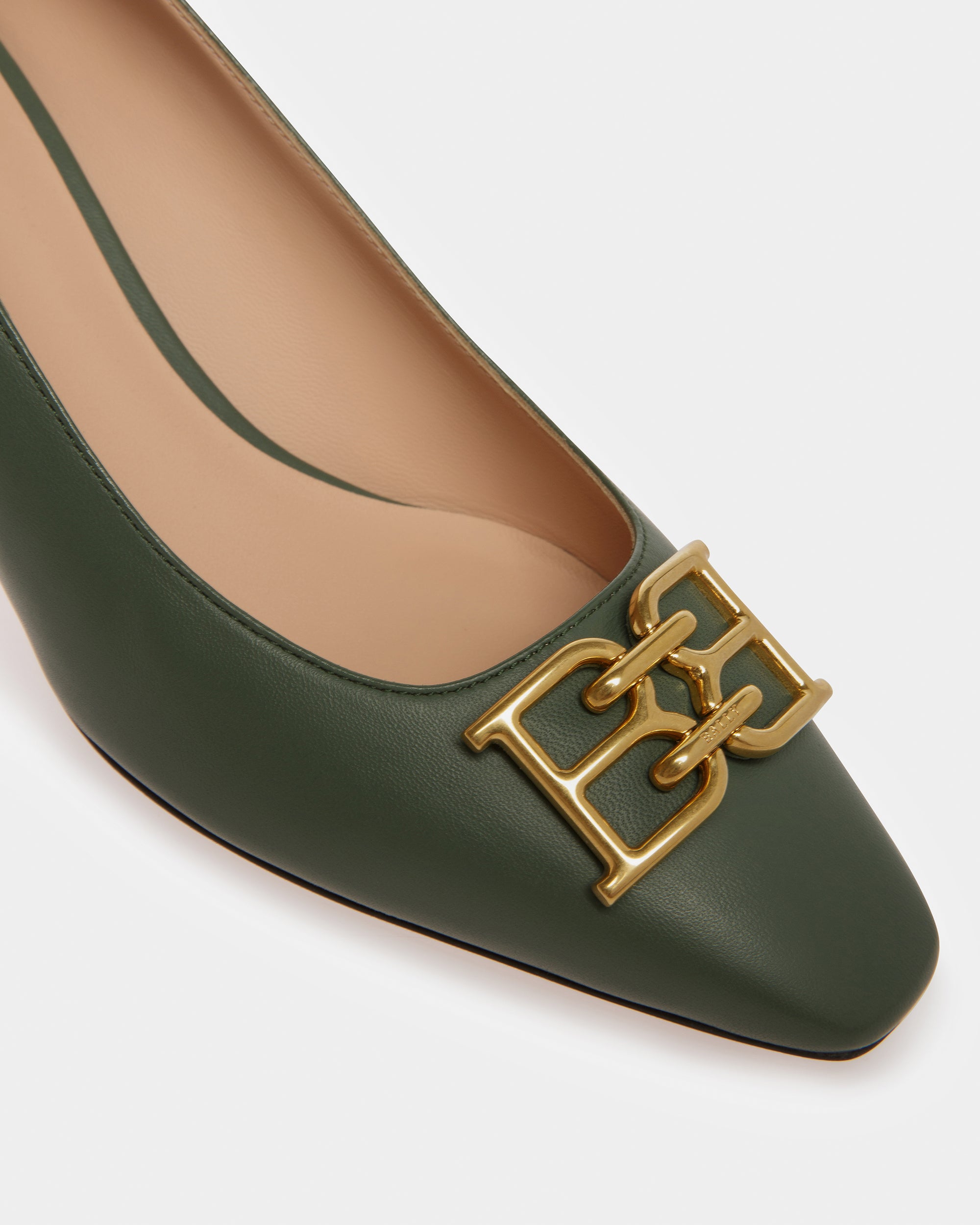 Evanca Leather Pumps In Sage - Women's - Bally - 04