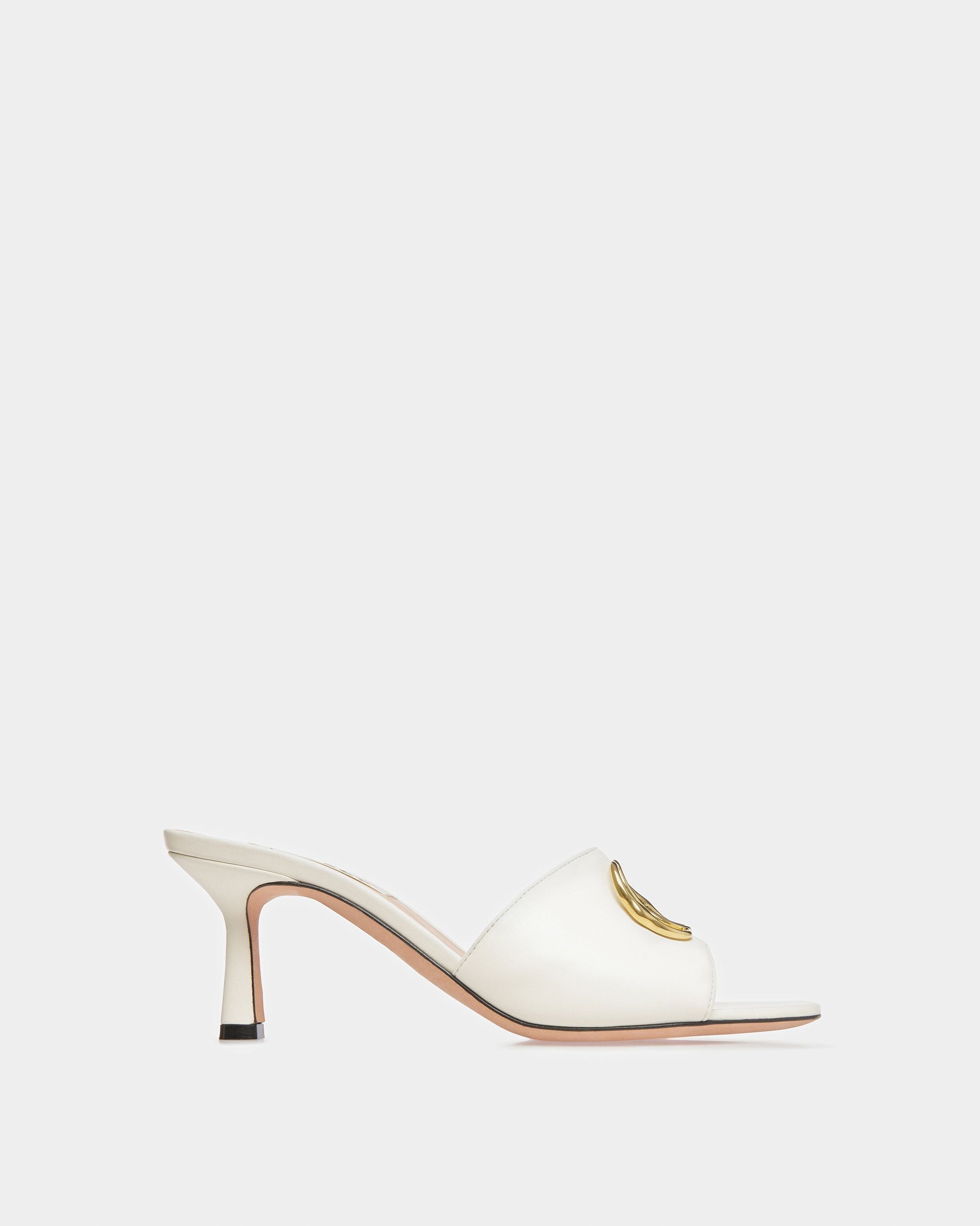 Emblem Sandals In Bone Leather - Women's - Bally - 01
