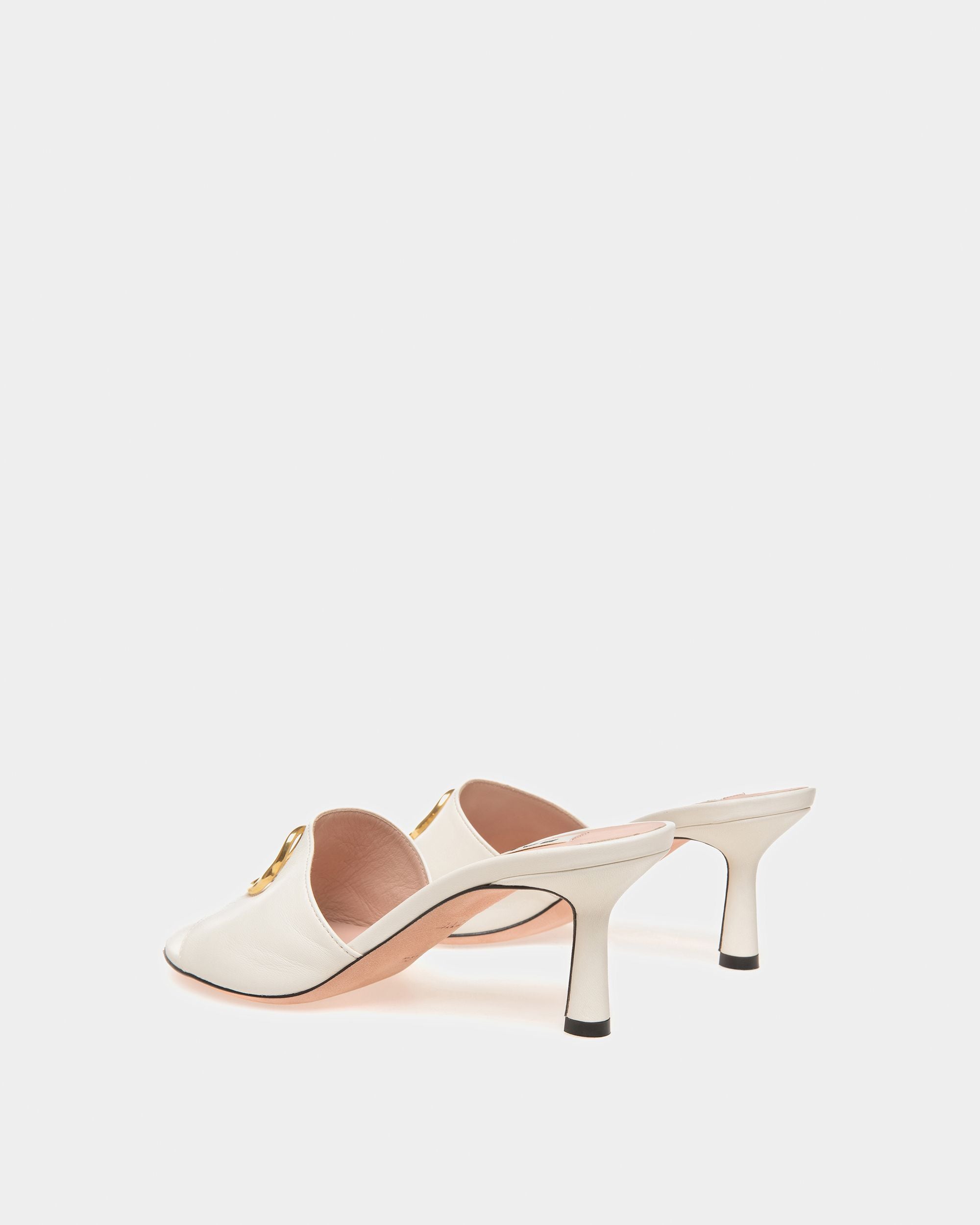 Emblem Sandals In Bone Leather - Women's - Bally - 03