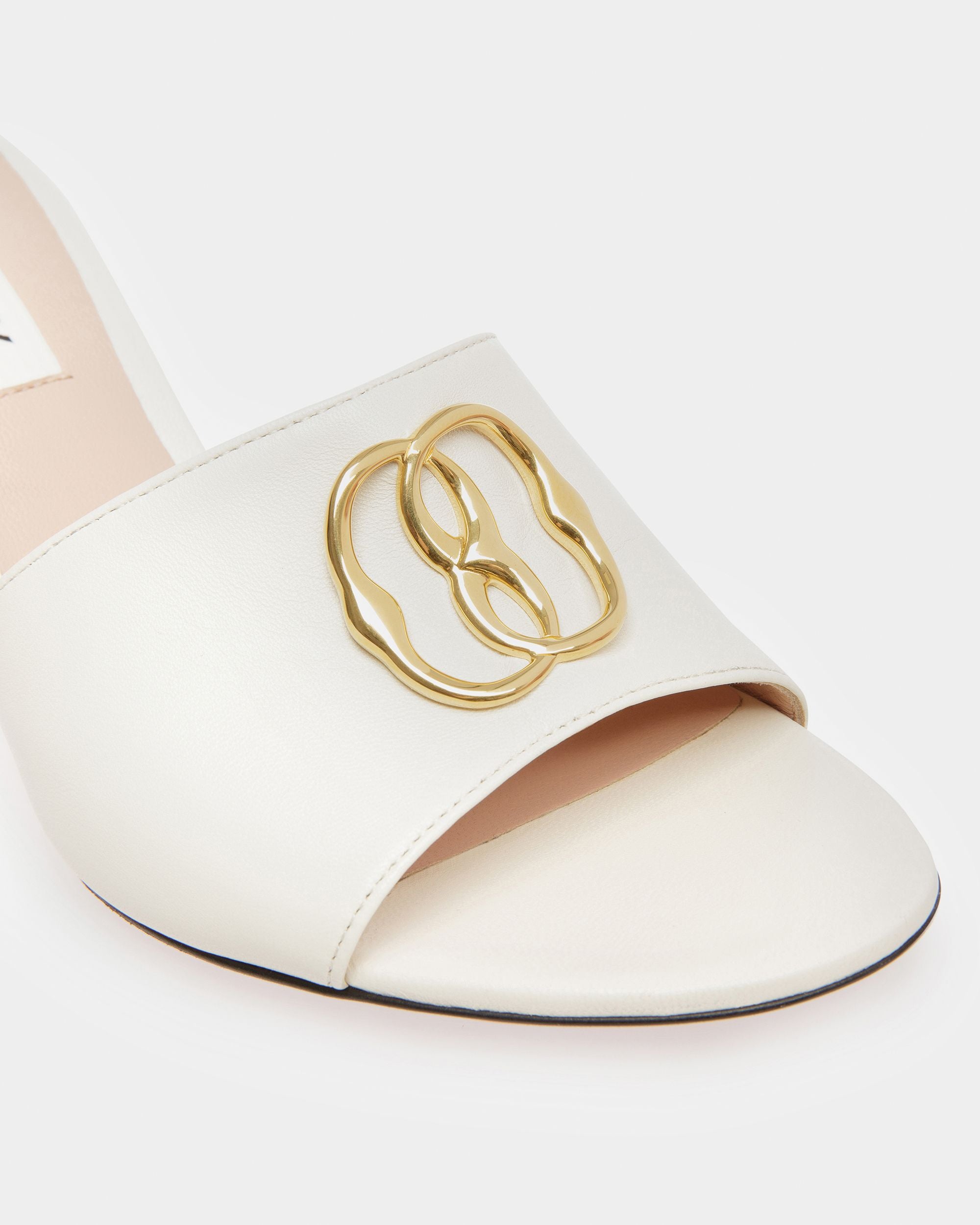 Emblem Sandals In Bone Leather - Women's - Bally - 04