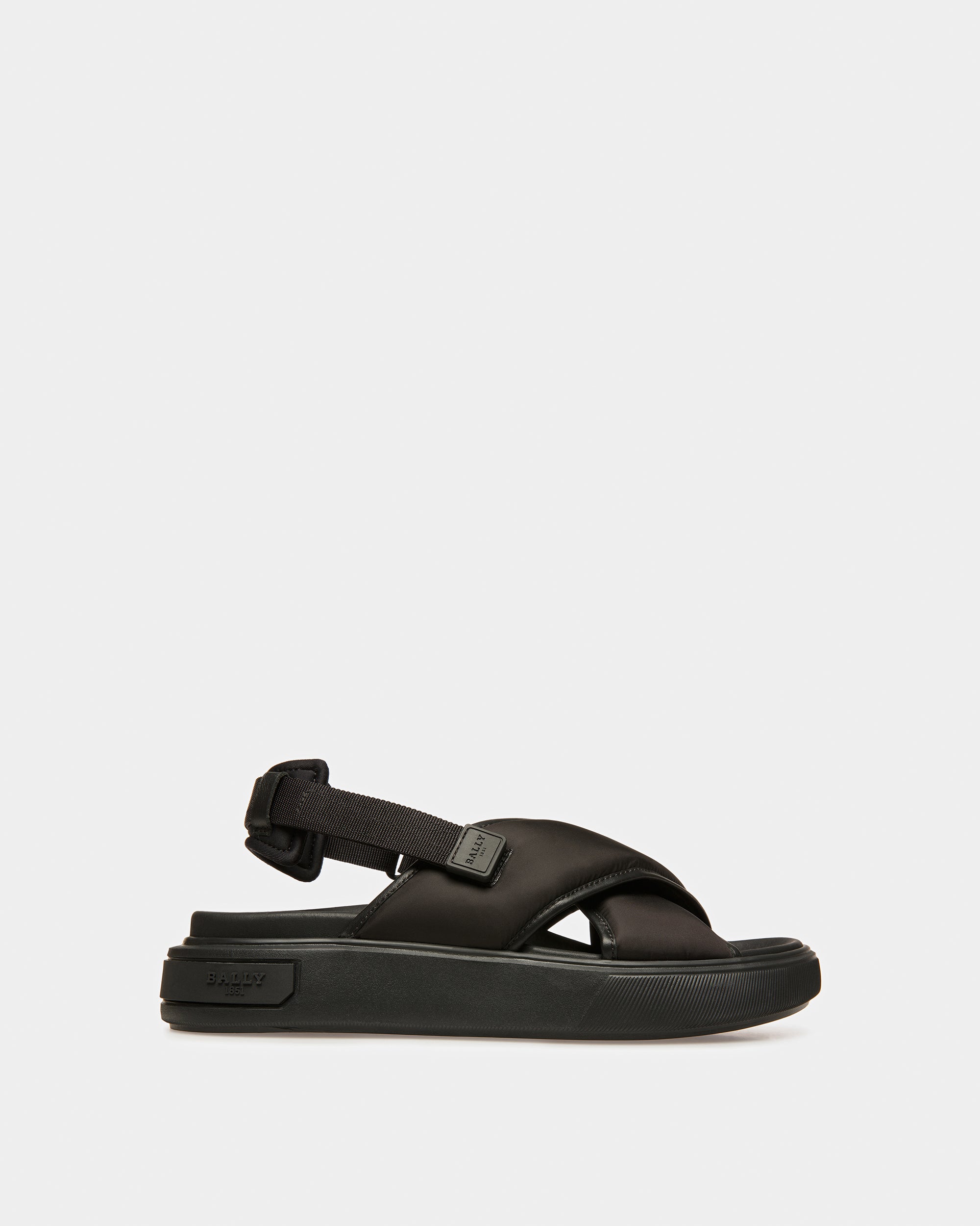 Jodye Leather And Nylon Sandals In Black - Women's - Bally - 01