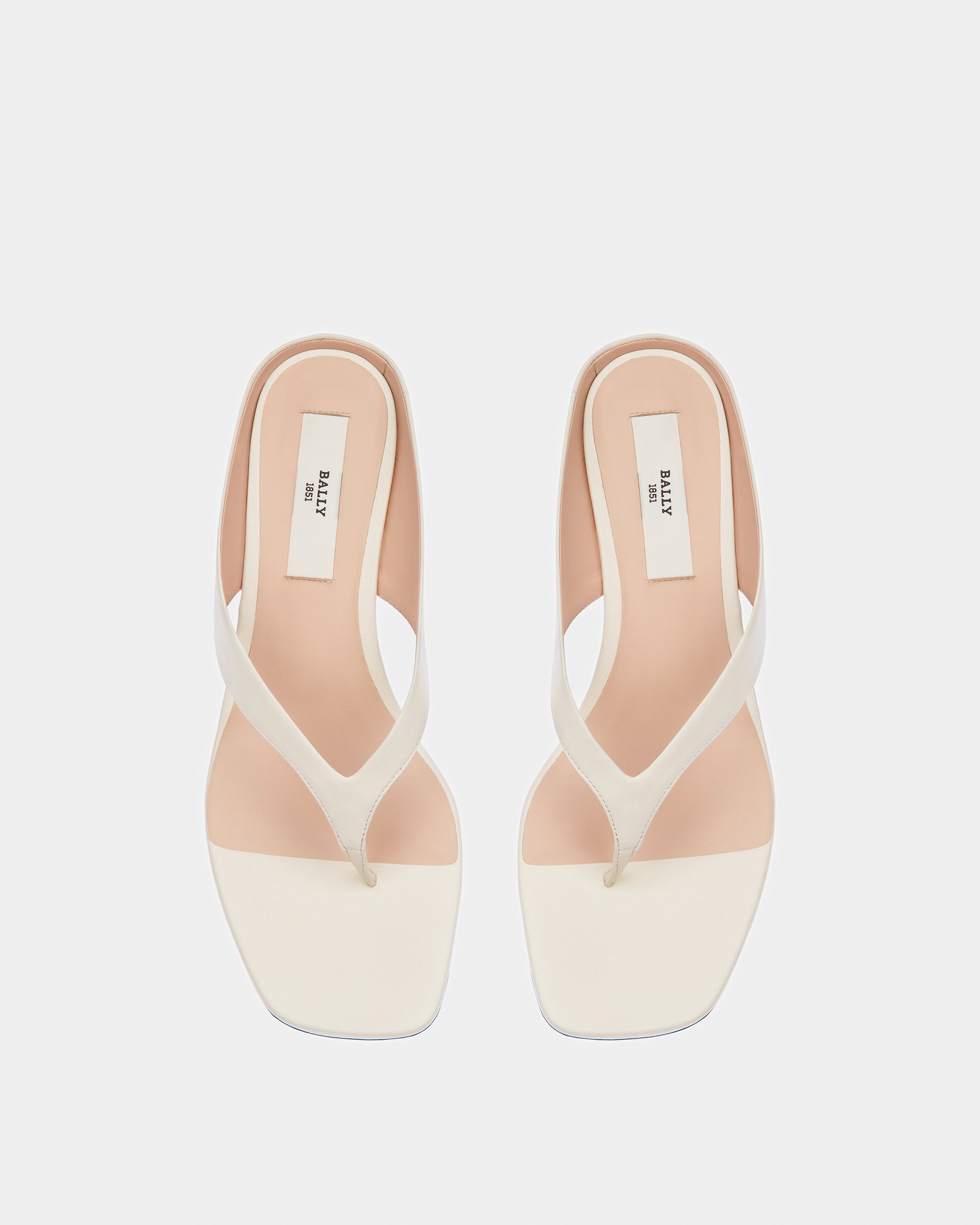 Nyna Leather Sandals In Bone - Women's - Bally - 02
