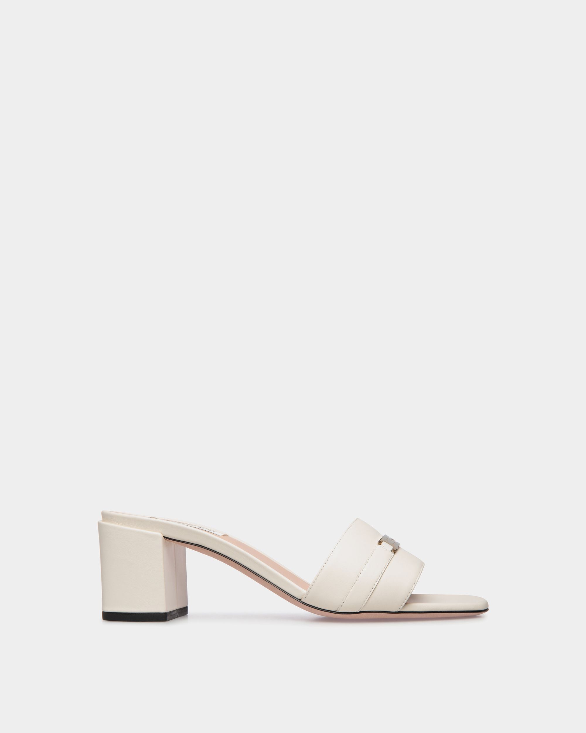 Deco Sandal in White Leather - Women's - Bally - 01