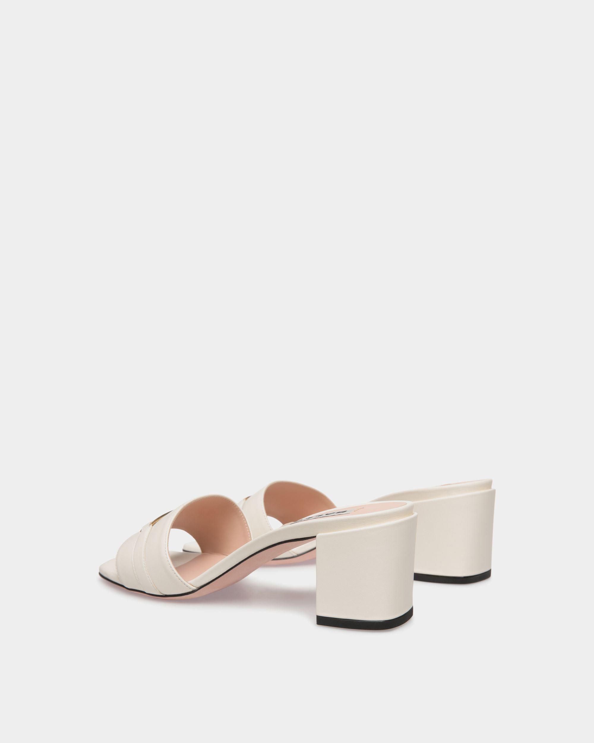 Deco Sandal in White Leather - Women's - Bally - 04