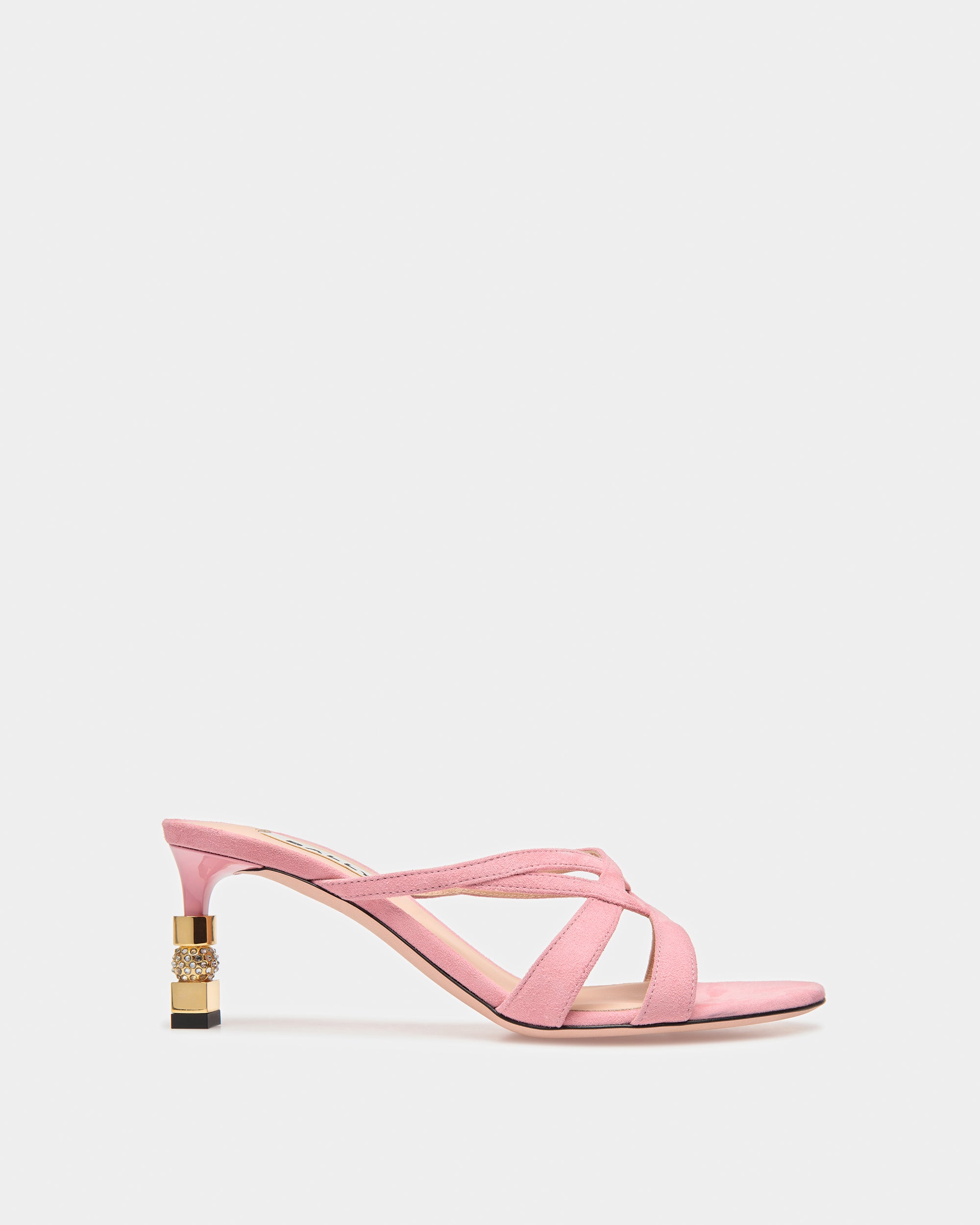 Block Slide Sandal In Suede - Women's - Bally - 01