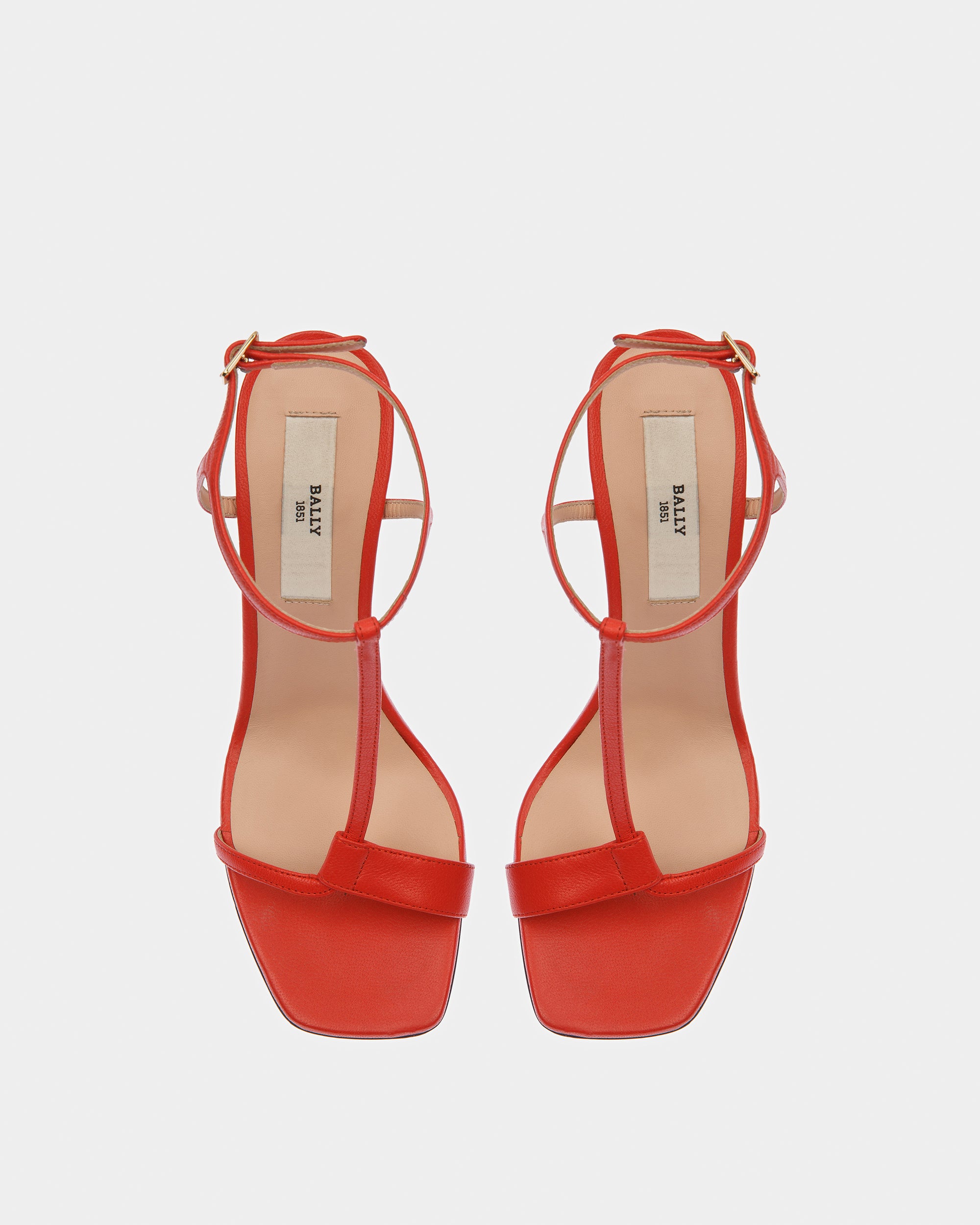 Natalia Leather Sandals In Orange - Women's - Bally - 02