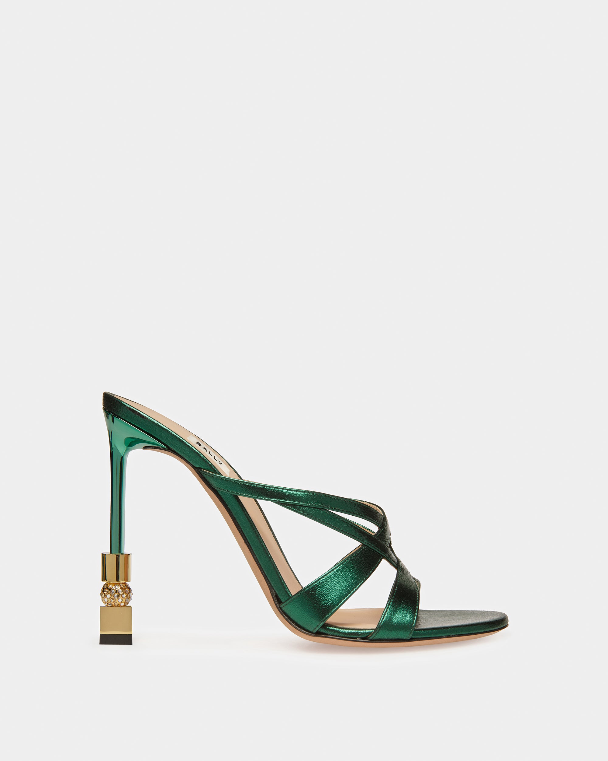 Block Slide Sandal In Metallic Leather - Women's - Bally - 01