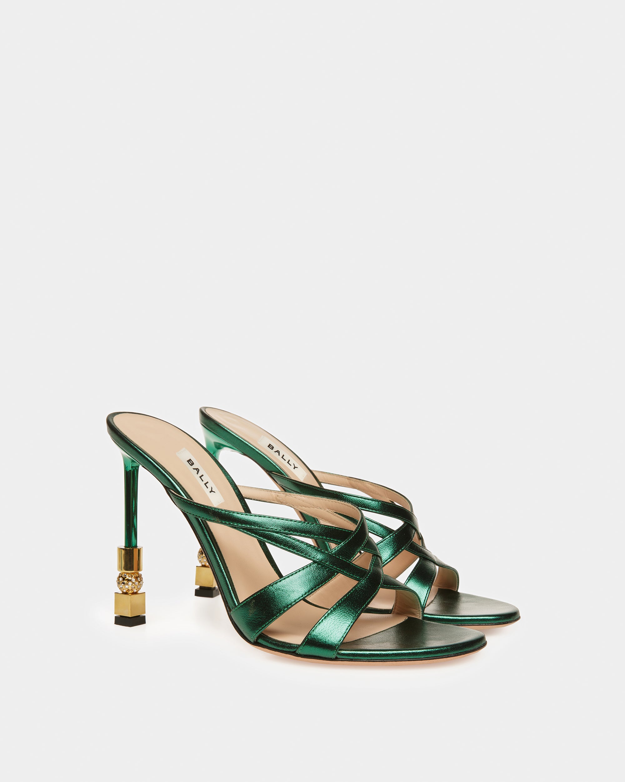 Block Slide Sandal In Metallic Leather - Women's - Bally - 03