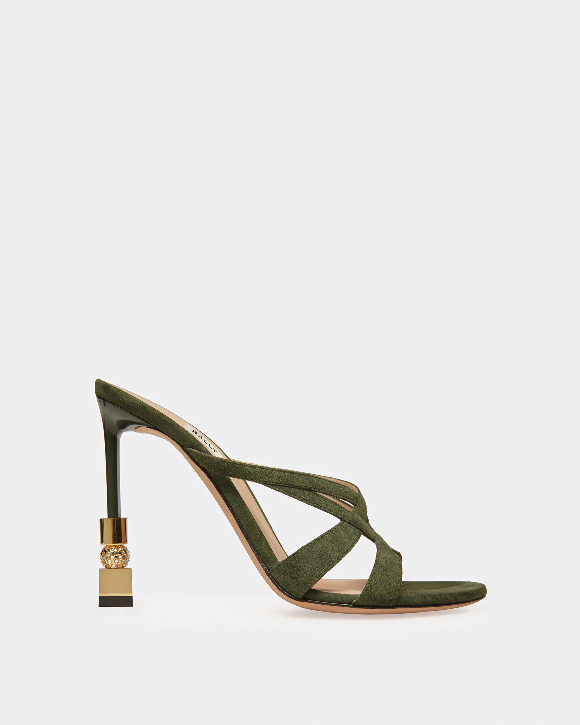 Block Slide Sandal In Suede - Women's - Bally - 01
