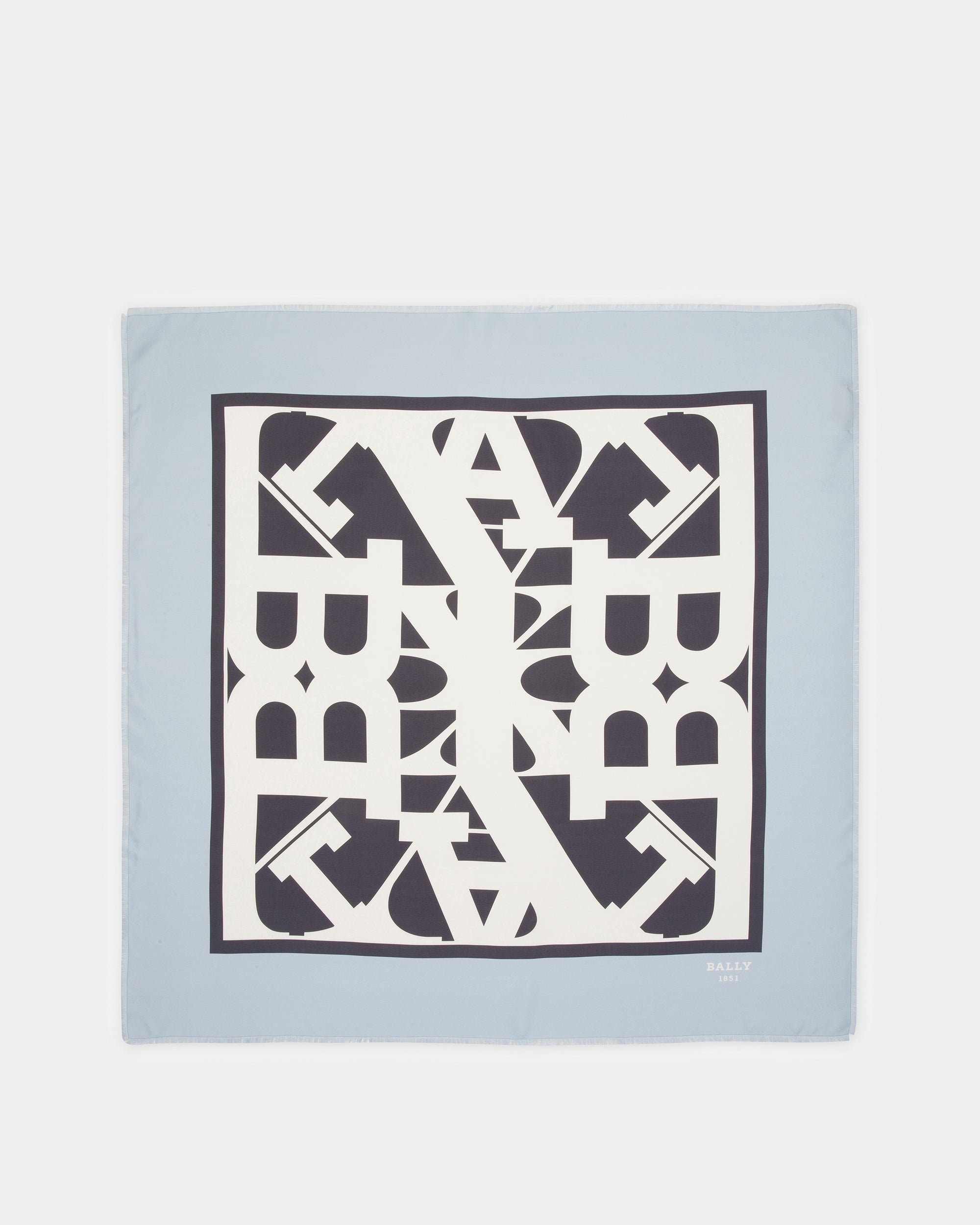 Silk Scarf In Light Blue - Women's - Bally - 03