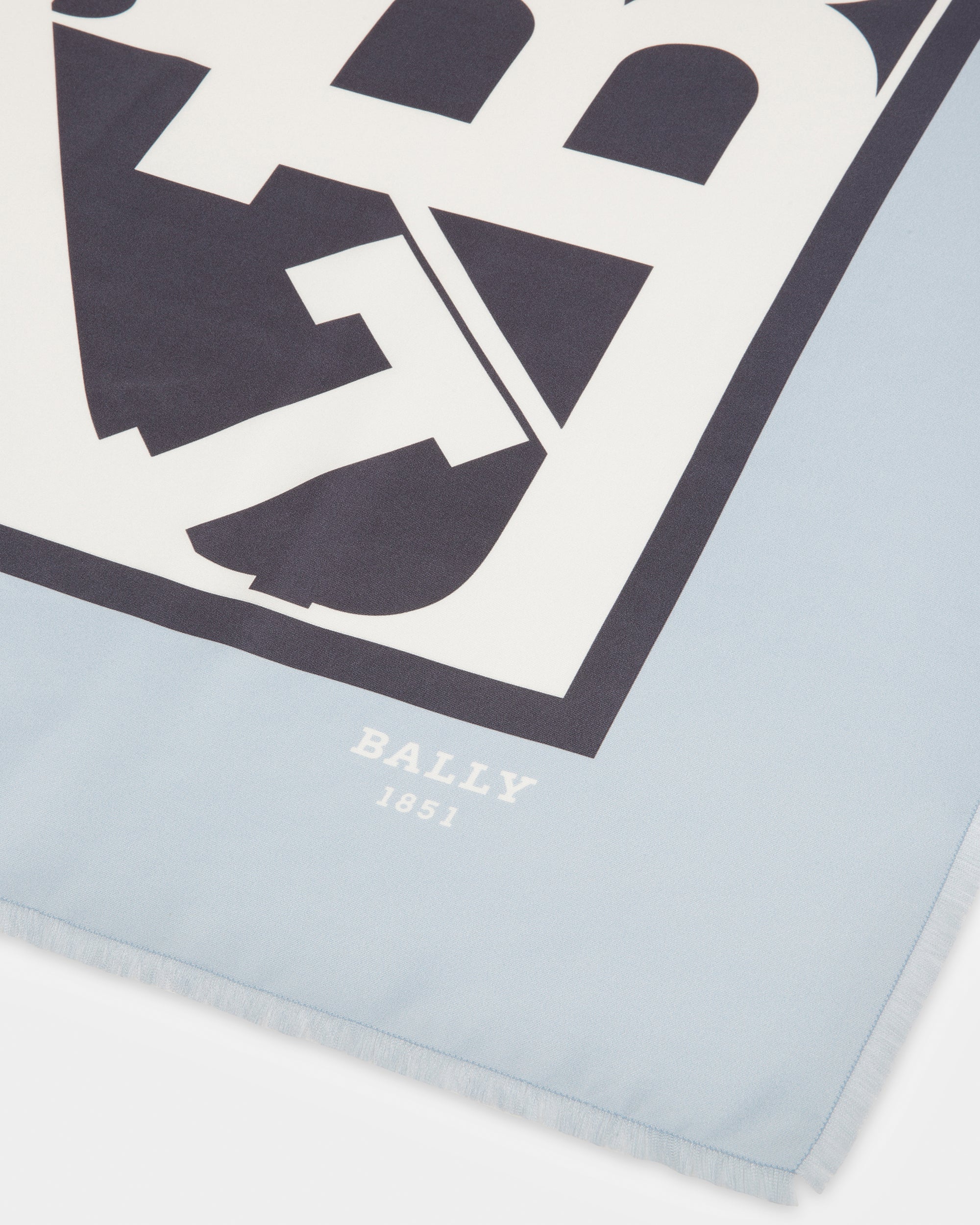 Silk Scarf In Light Blue - Women's - Bally - 04