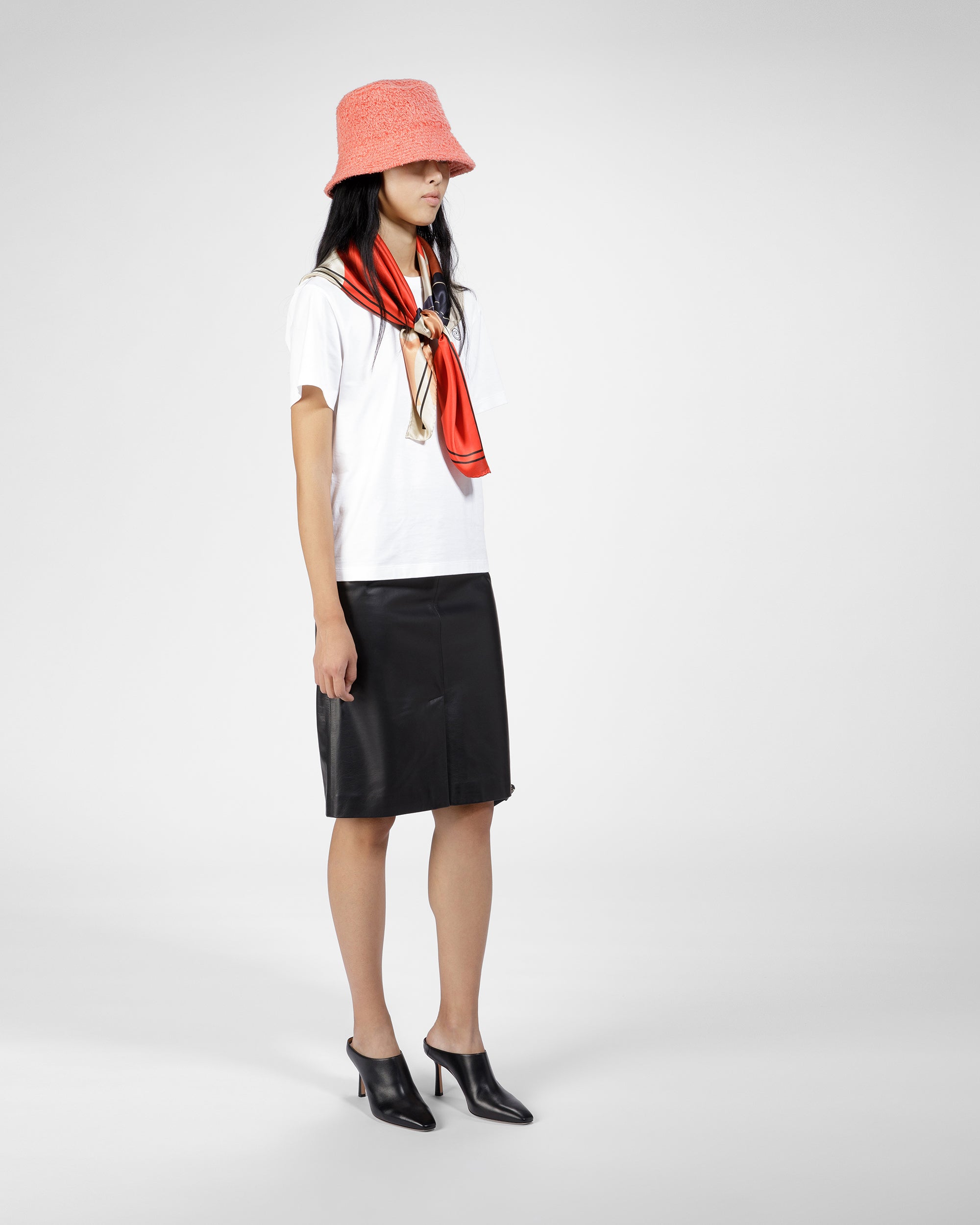 Silk Carré Scarf  In Orange - Women's - Bally - 02