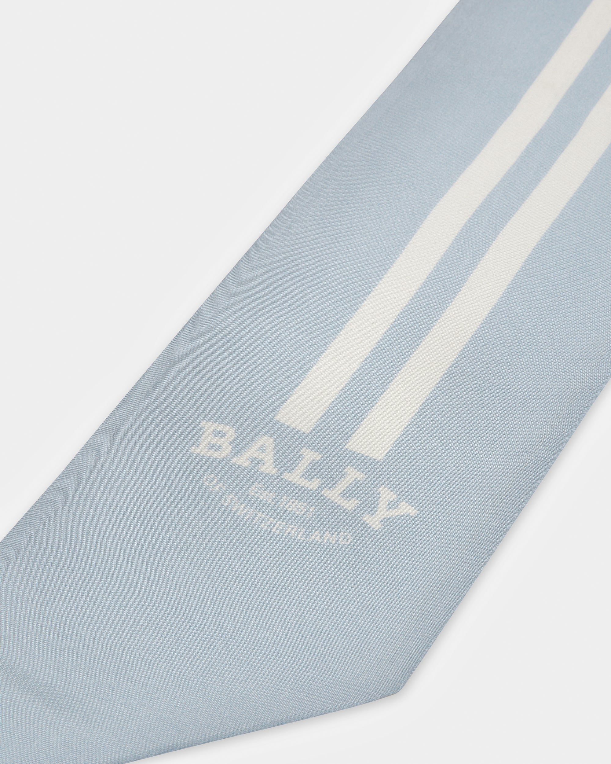 Silk Bandeau Scarf In Light Blue - Women's - Bally - 04