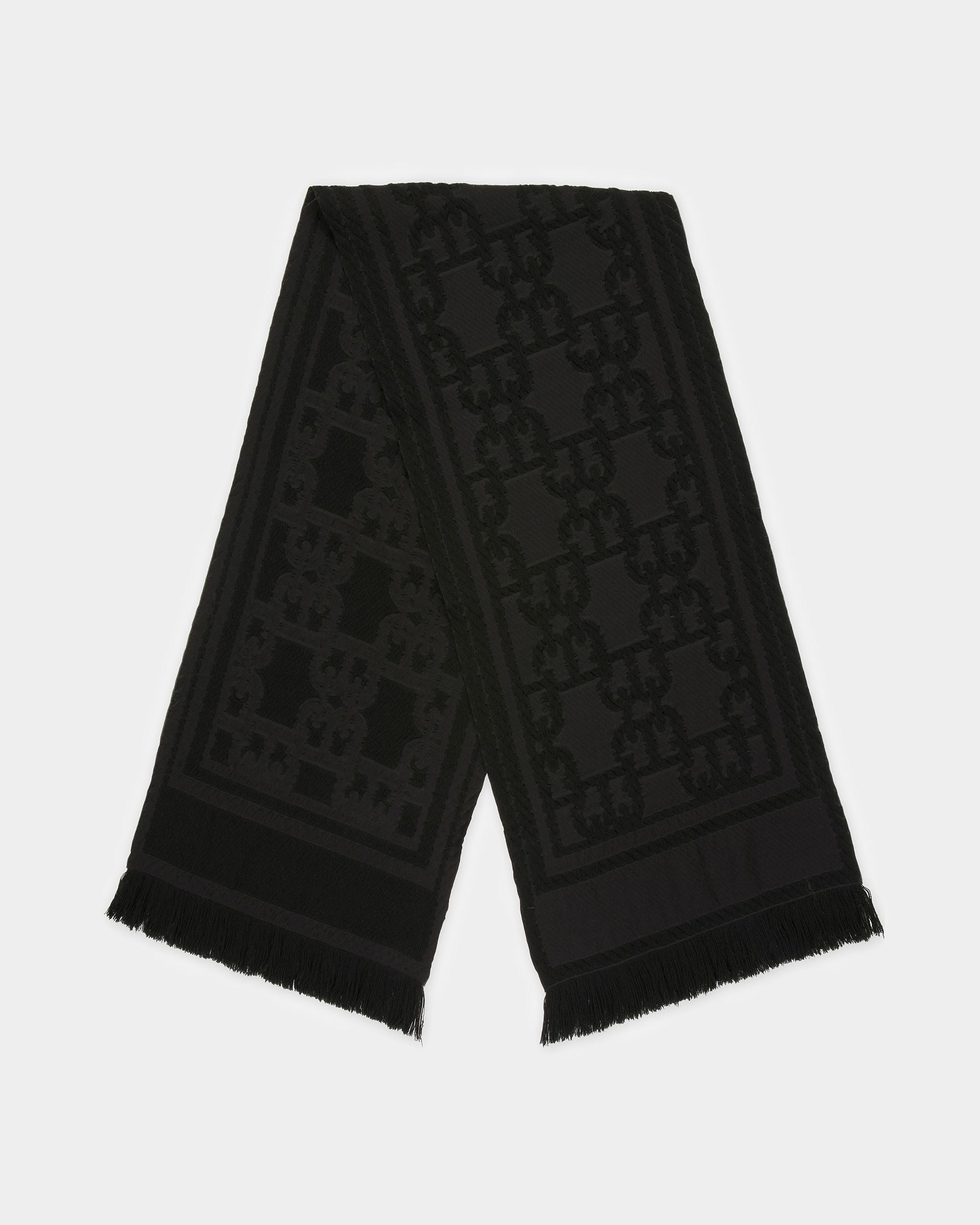 Wool And Silk Scarf In Black - Women's - Bally - 01