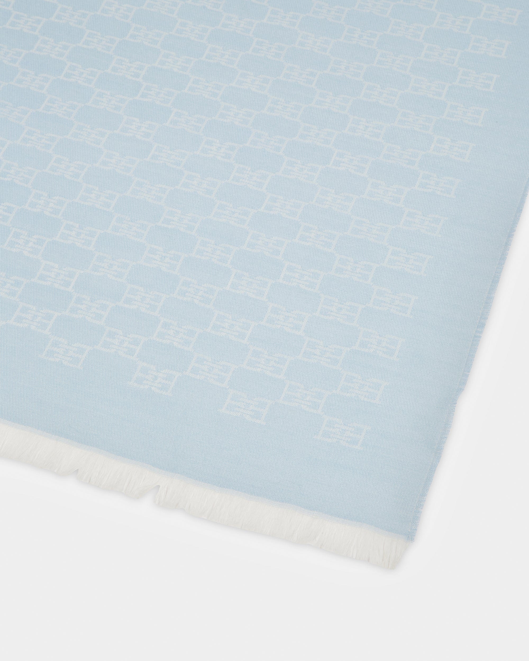 Wool And Silk Scarf In Light Blue - Women's - Bally - 02