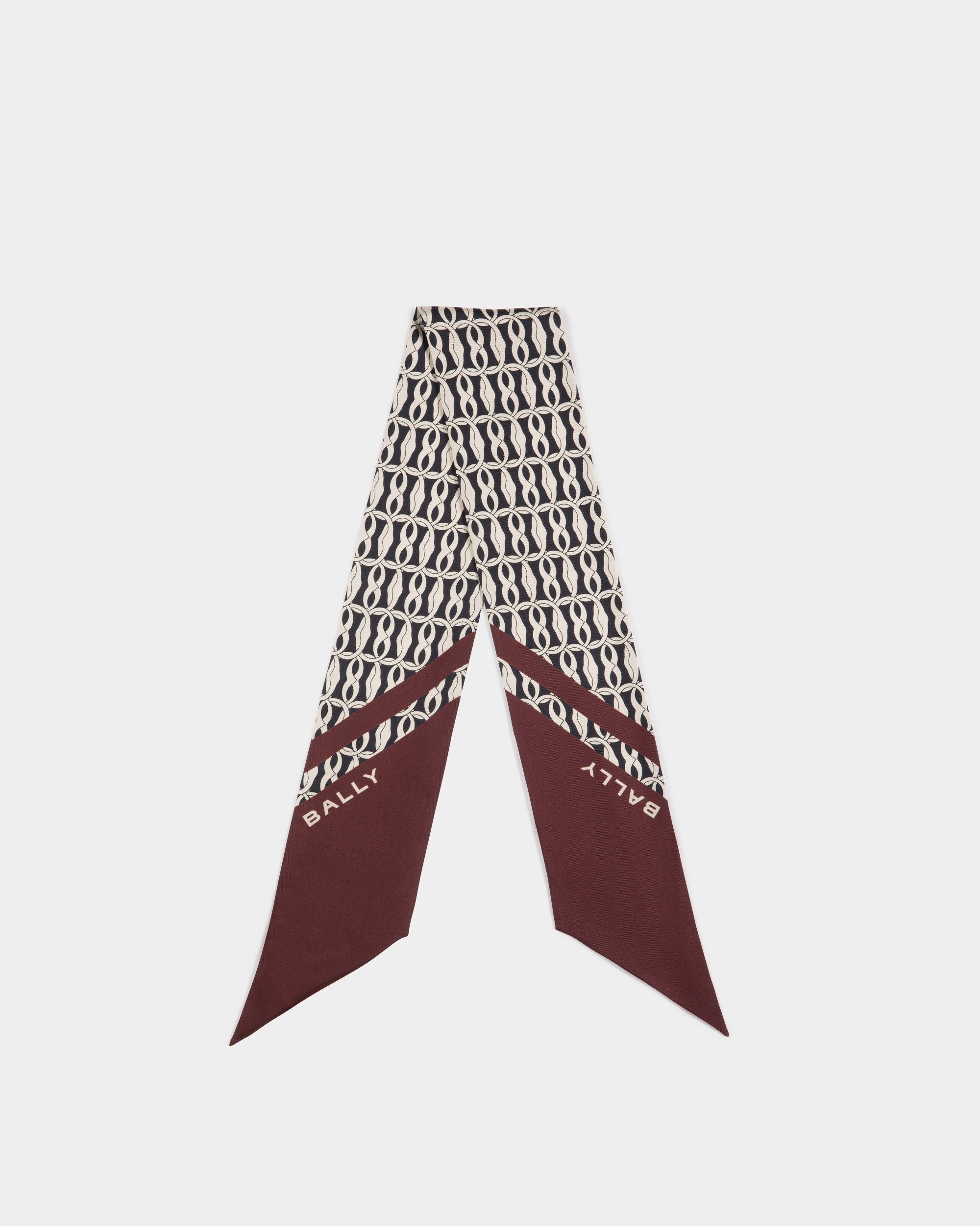 Neck Bow With Emblem Print In Andorra Silk - Women's - Bally - 01