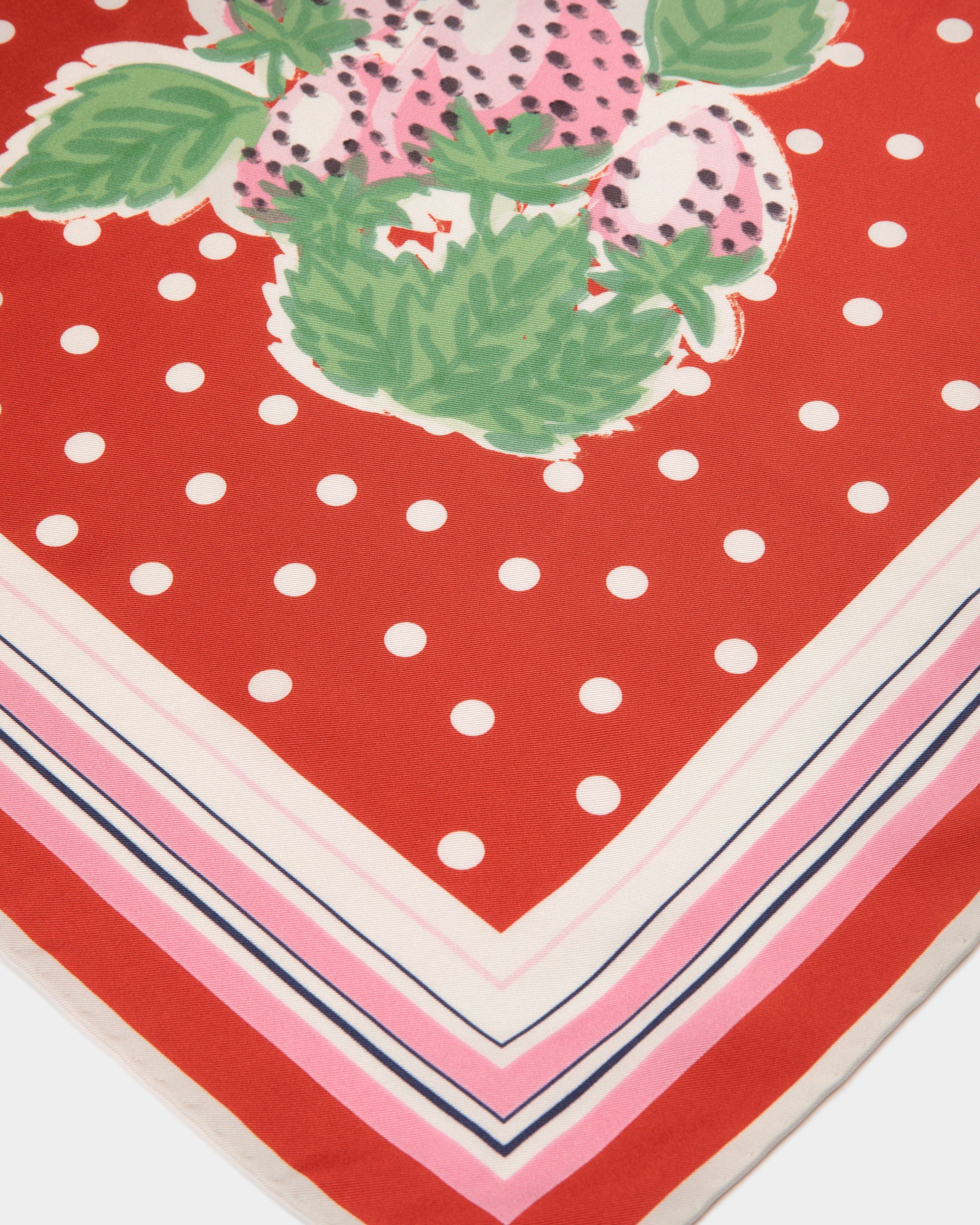 Foulard in Strawberry Print Silk - Women's - Bally - 03