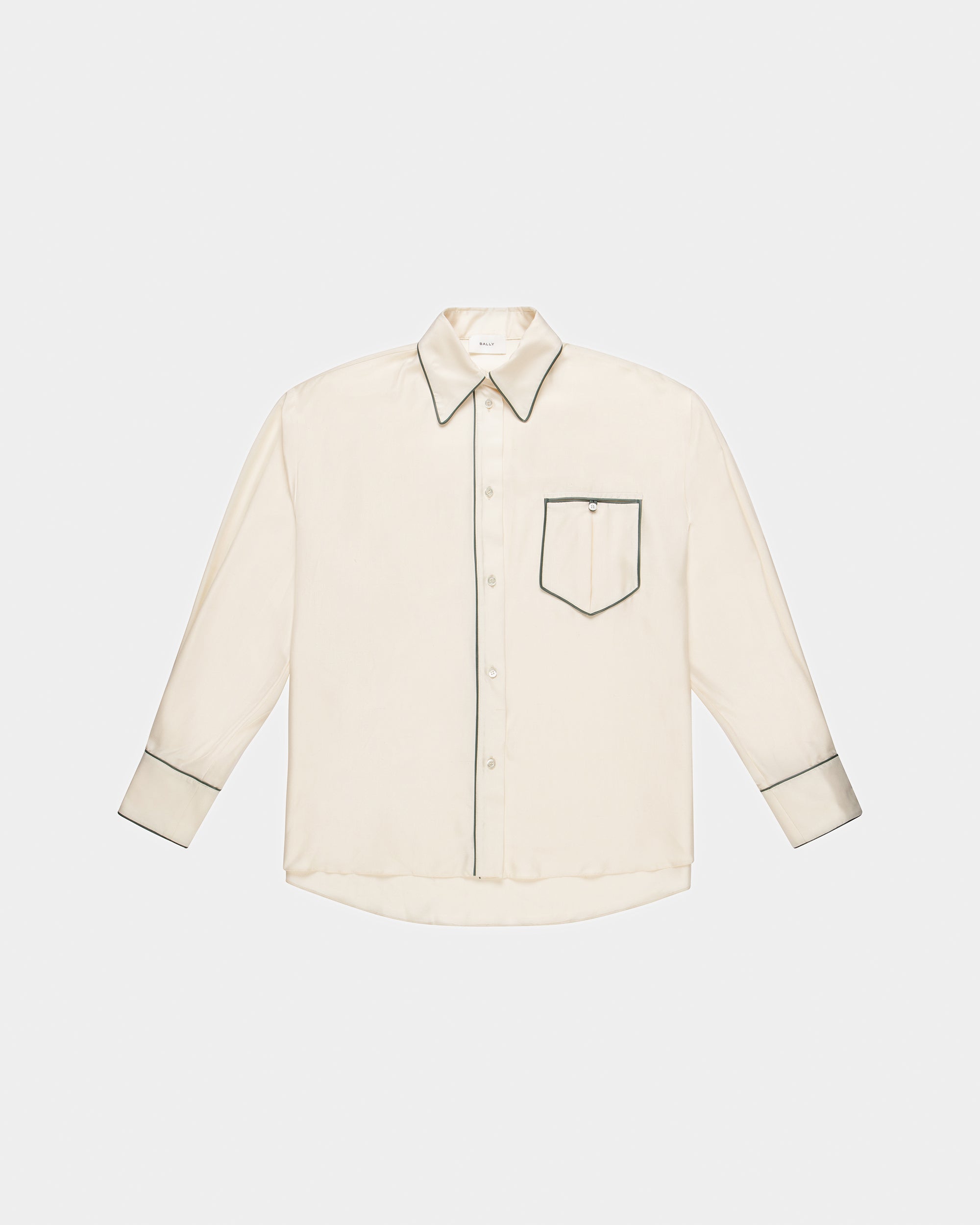Relaxed Silk Shirt In Bone - Women's - Bally - 06