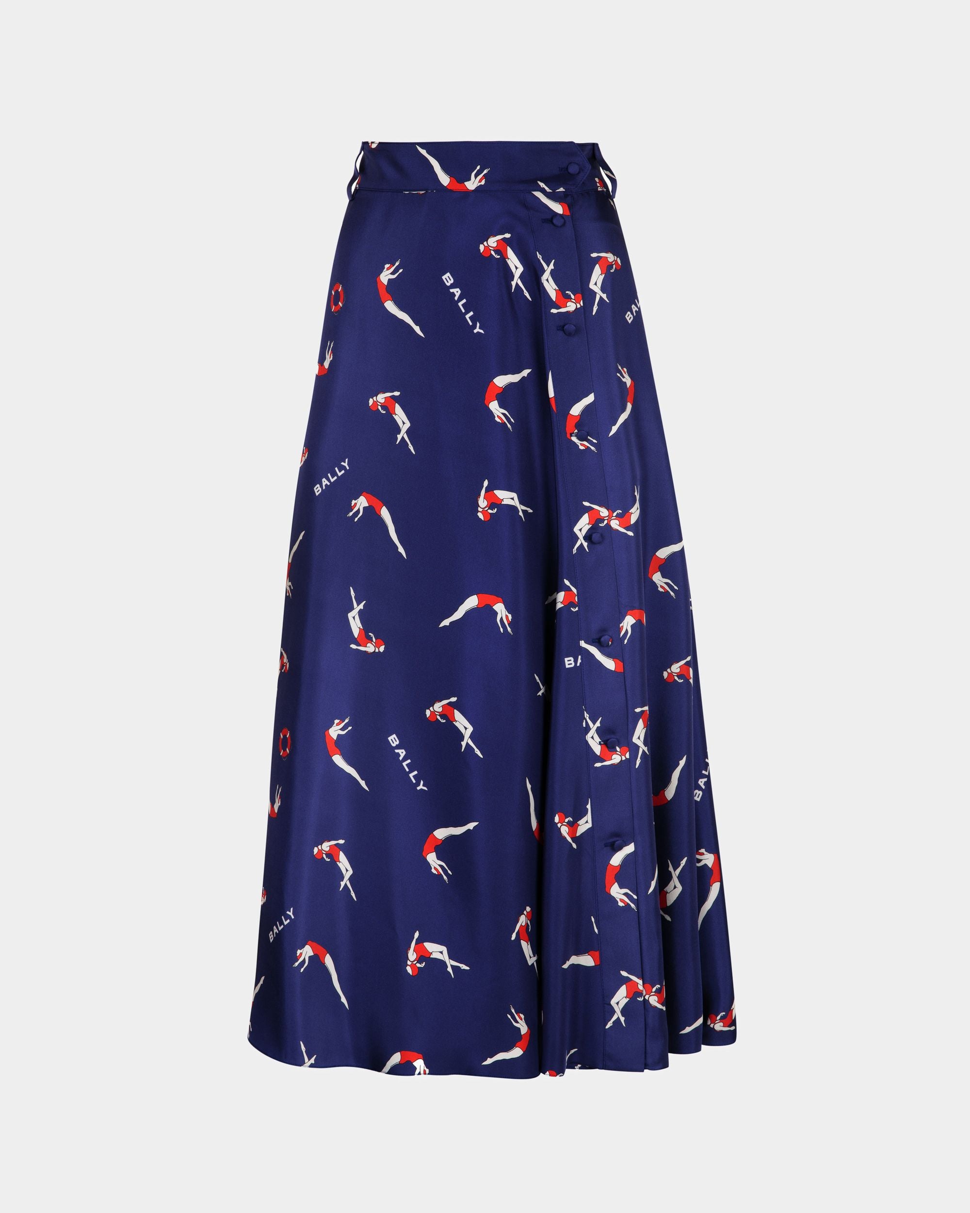 Printed Midi Skirt in Silk - Women's - Bally - 01