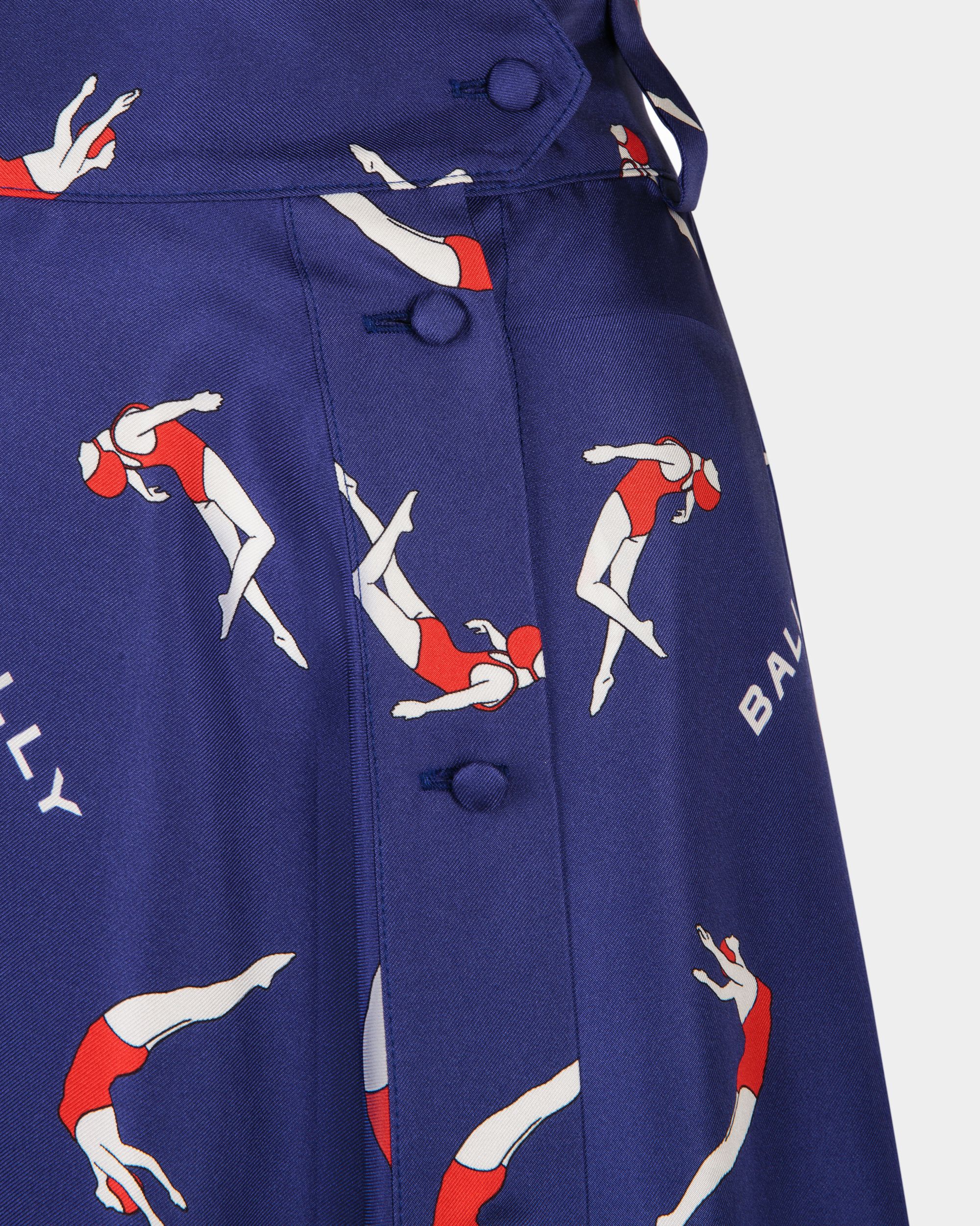 Printed Midi Skirt in Silk - Women's - Bally - 02