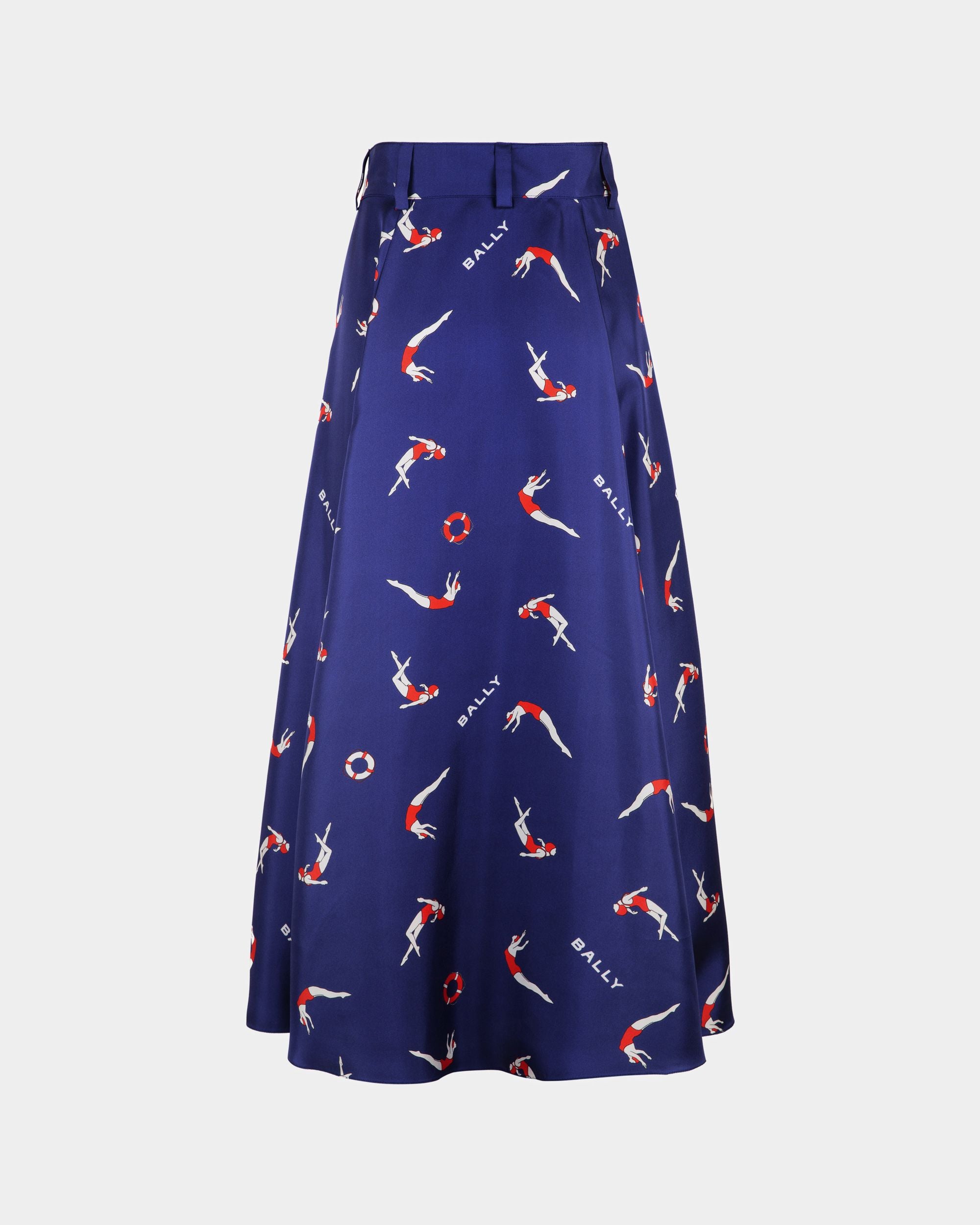 Printed Midi Skirt in Silk - Women's - Bally - 03