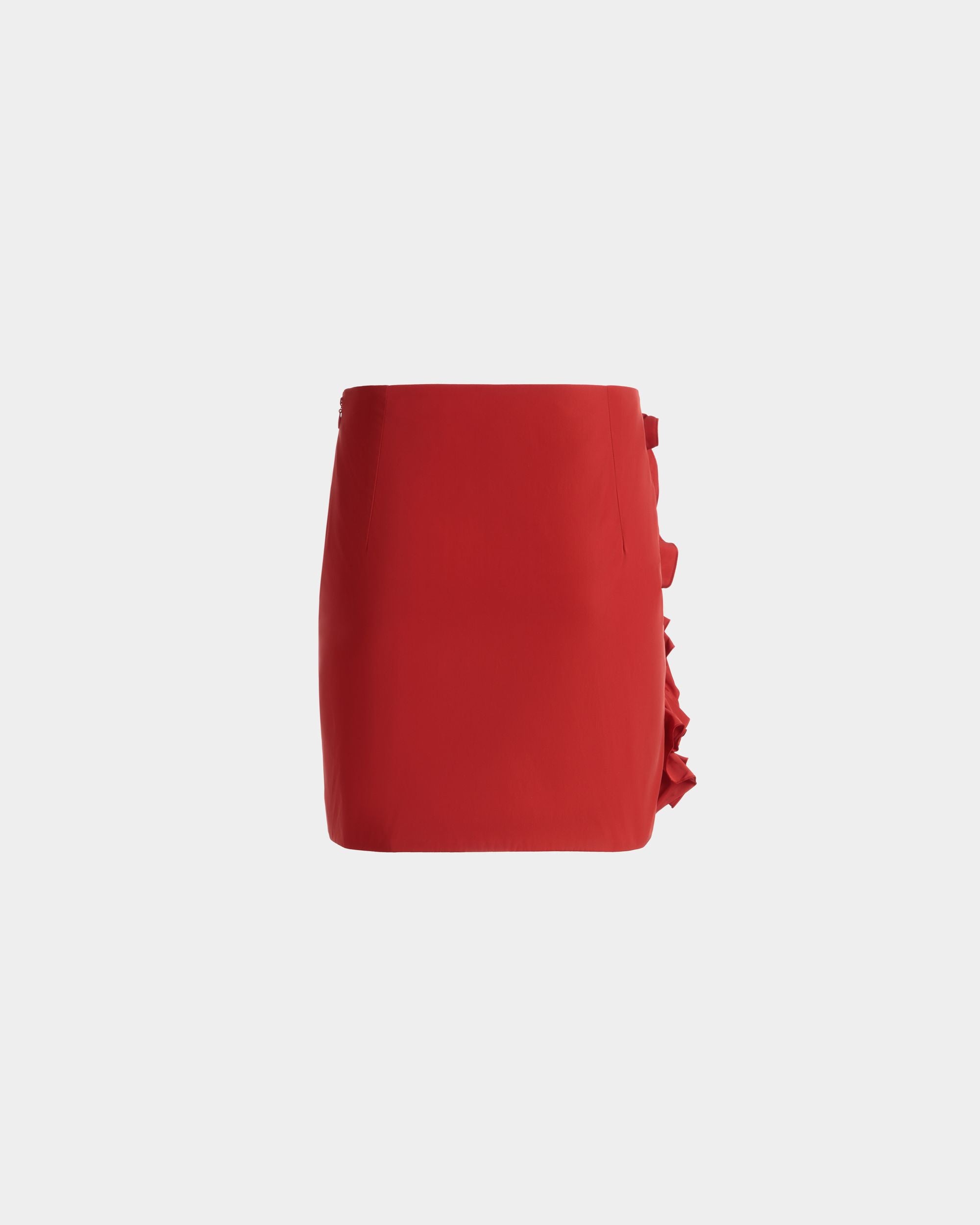 Rouches Mini Skirt in Candy Red Technical Duchesse - Women's - Bally - 07