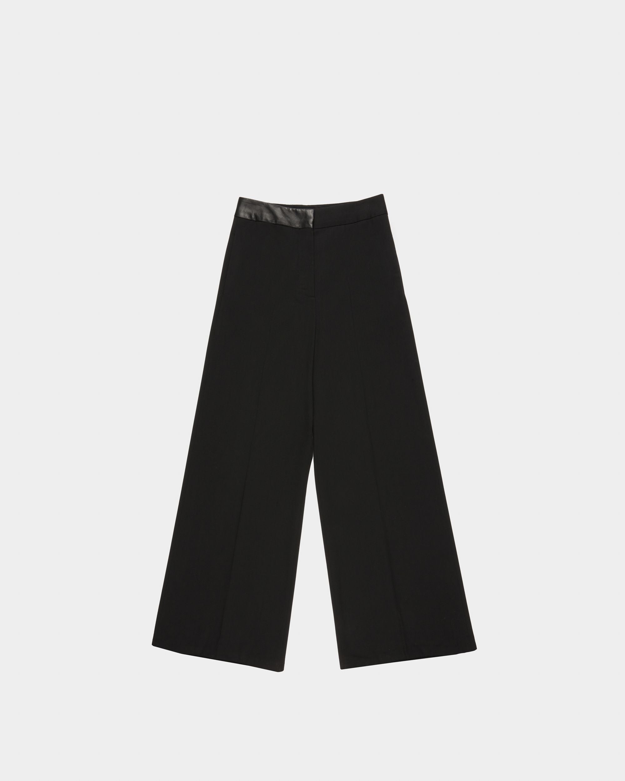 Wool Mix Trousers In Black - Women's - Bally - 01