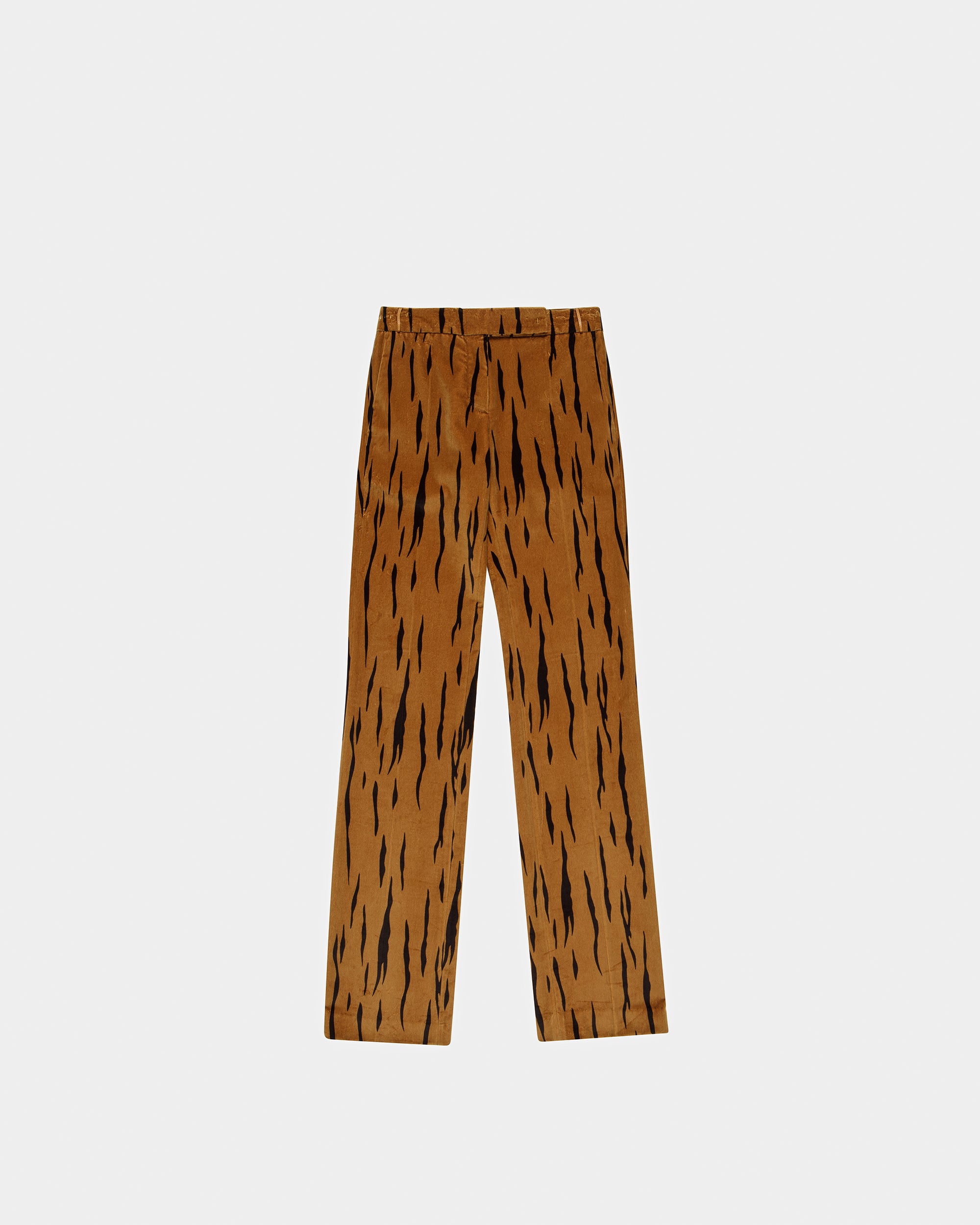 Velvet Printed Pants In Desert And Black - Women's - Bally - 06