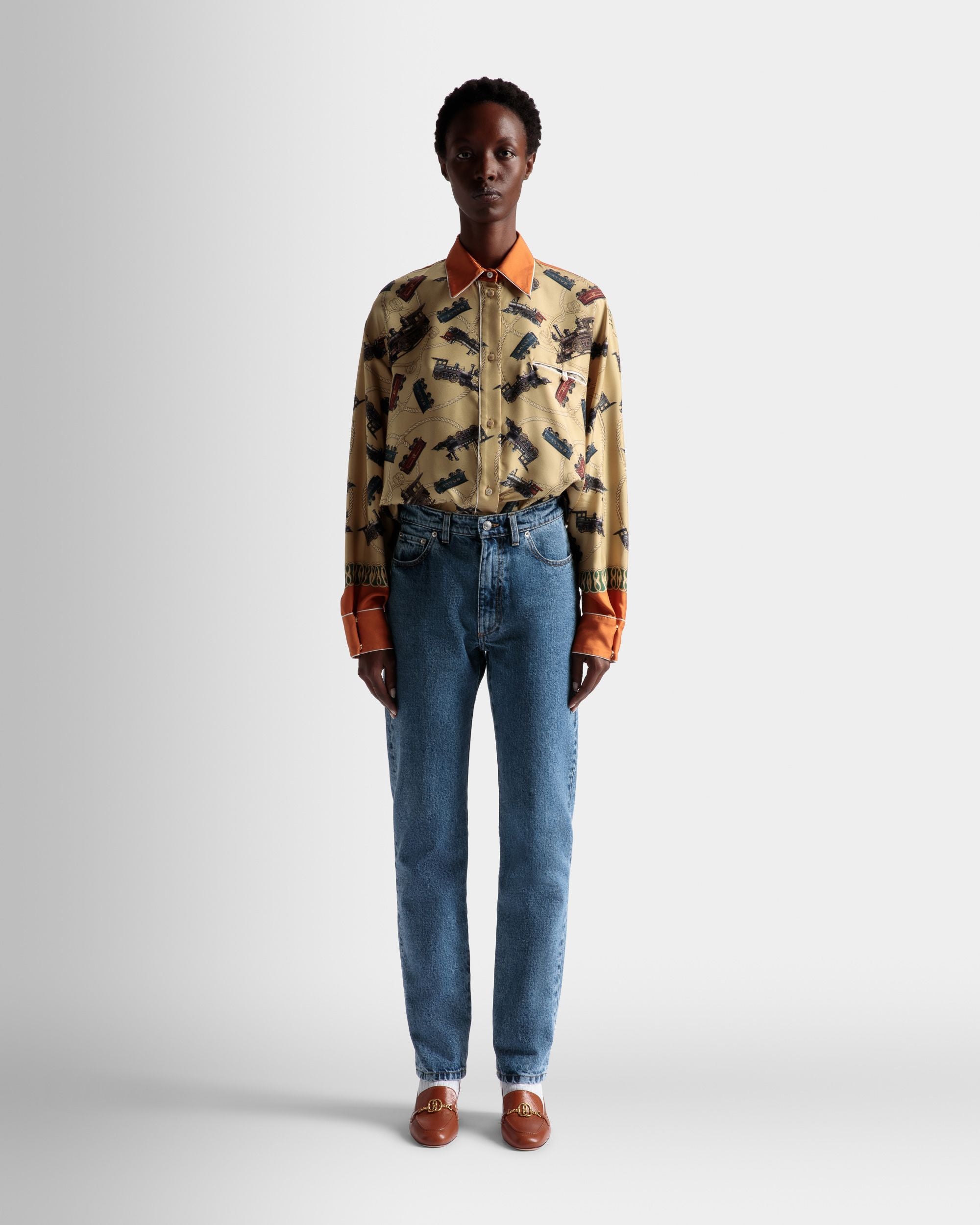 Pants In Light Blue Denim - Women's - Bally - 02