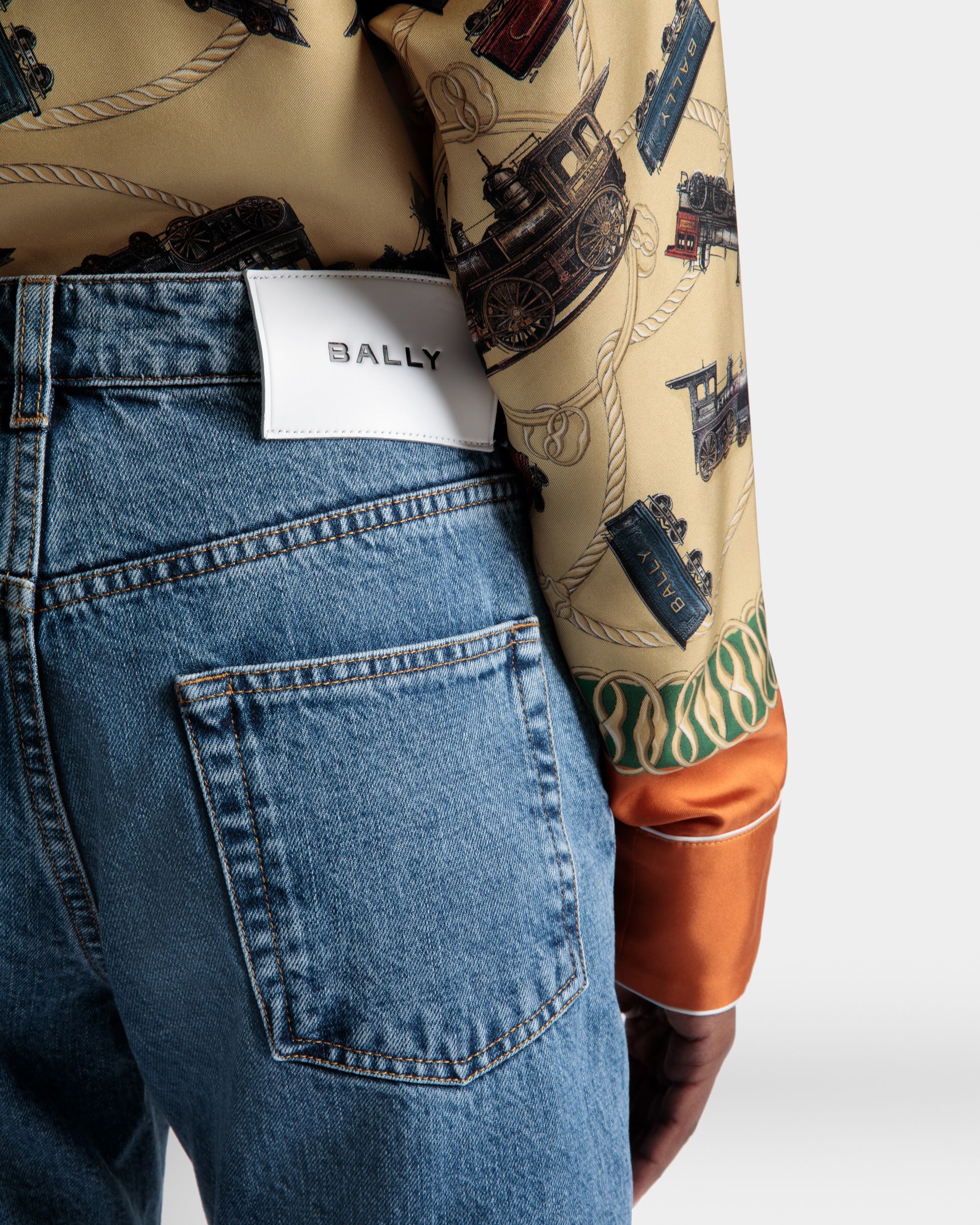 Pants In Light Blue Denim - Women's - Bally - 04