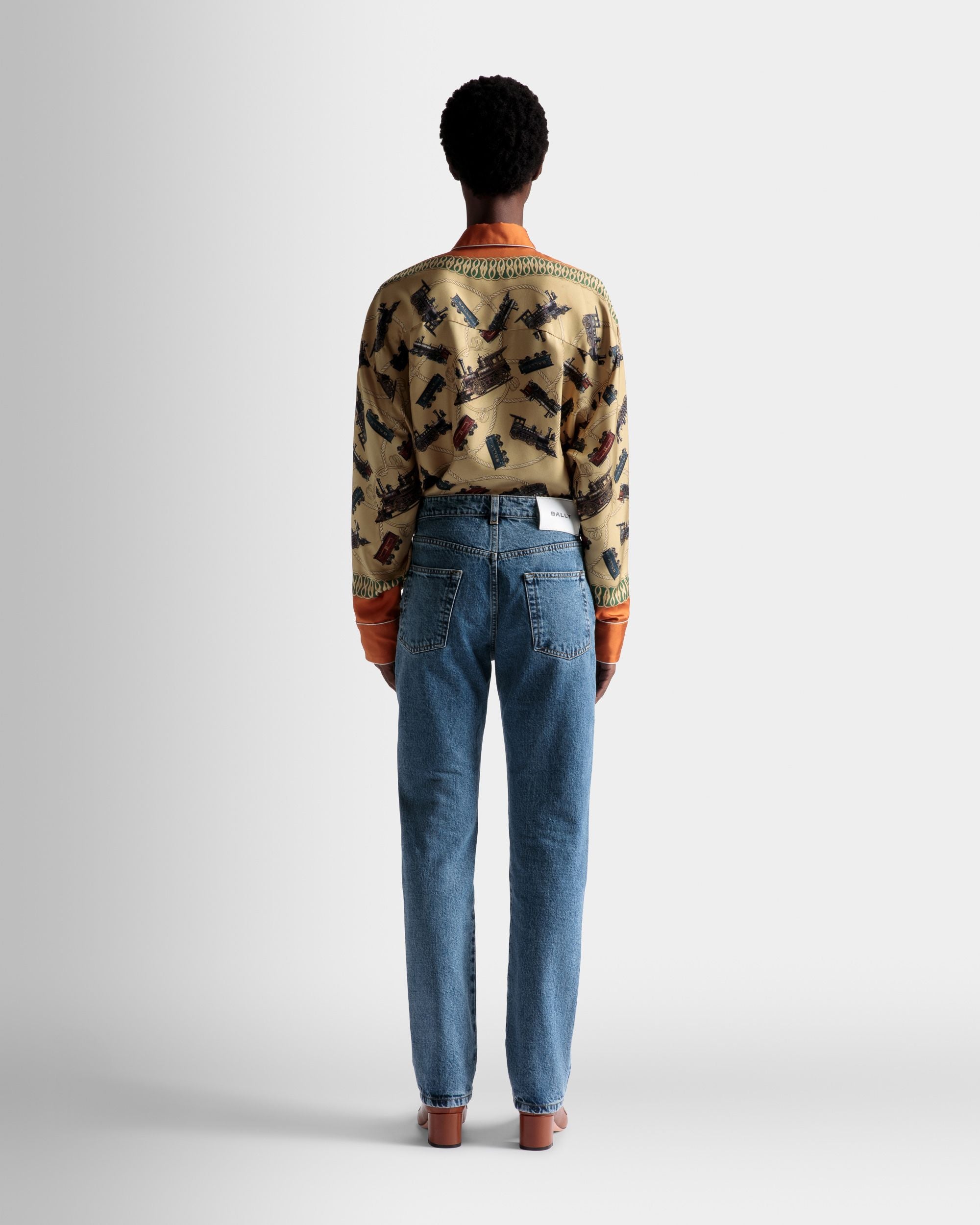 Pants In Light Blue Denim - Women's - Bally - 06