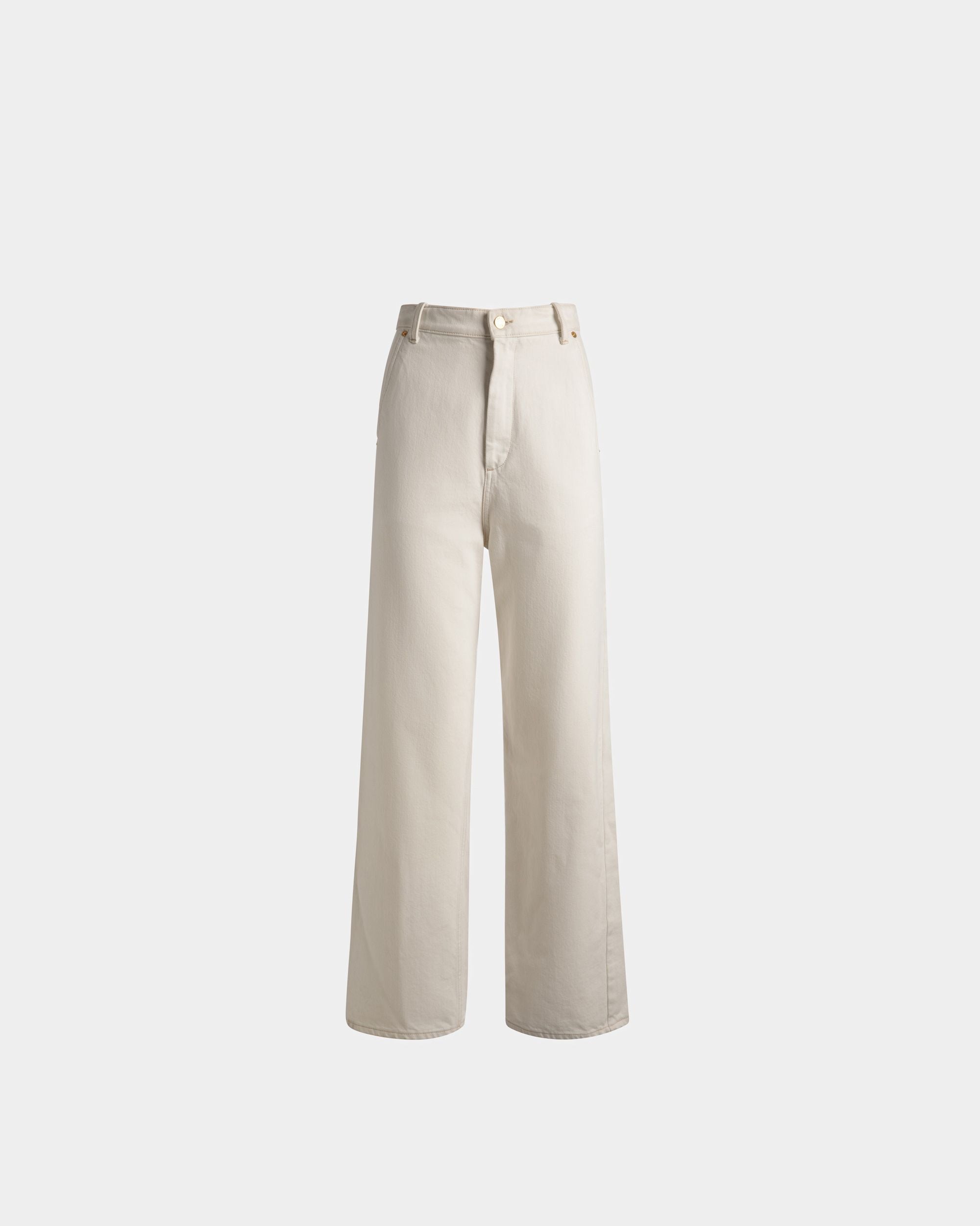 Bleached Jeans In Bone Denim - Women's - Bally - 01
