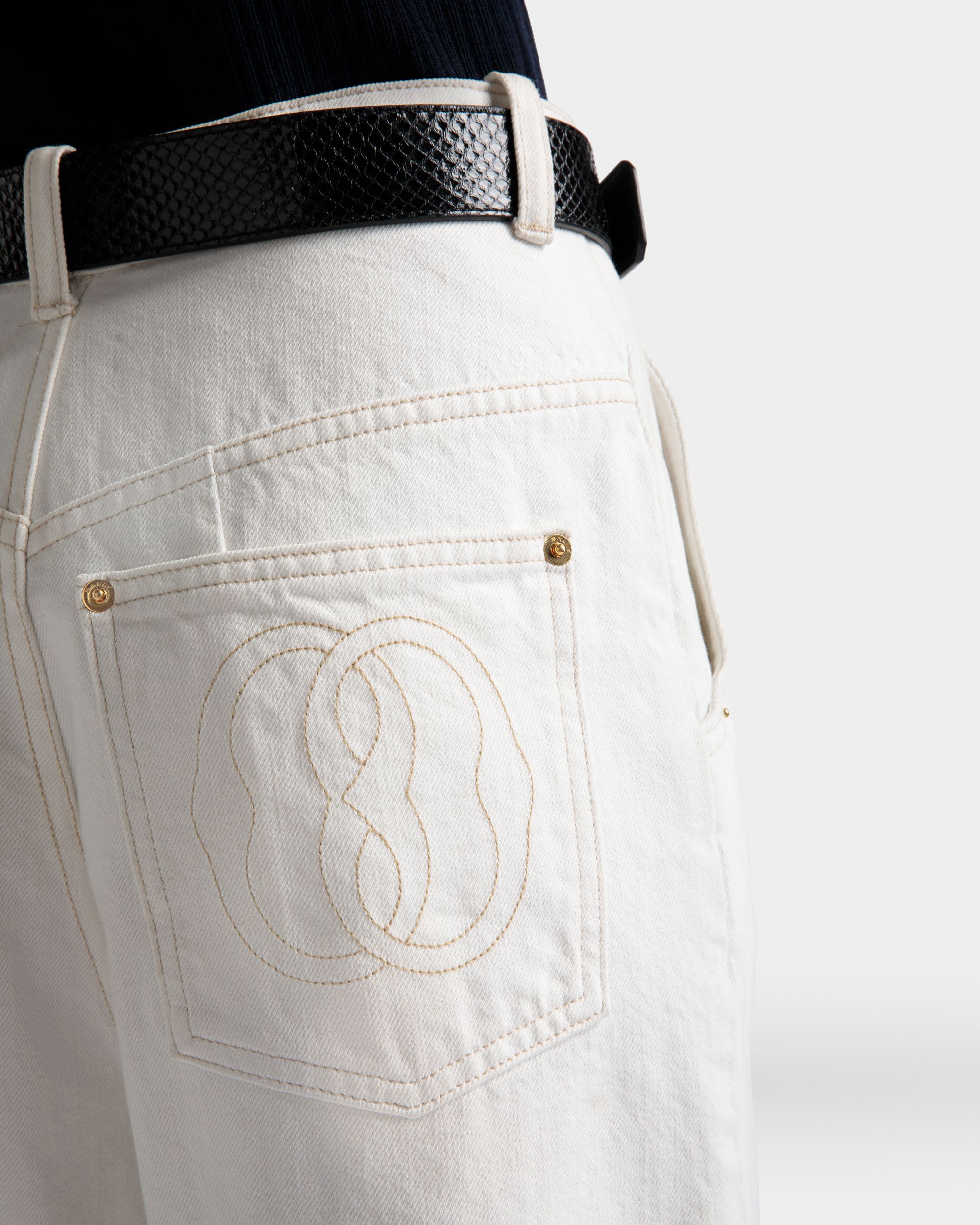 Bleached Jeans In Bone Denim - Women's - Bally - 04