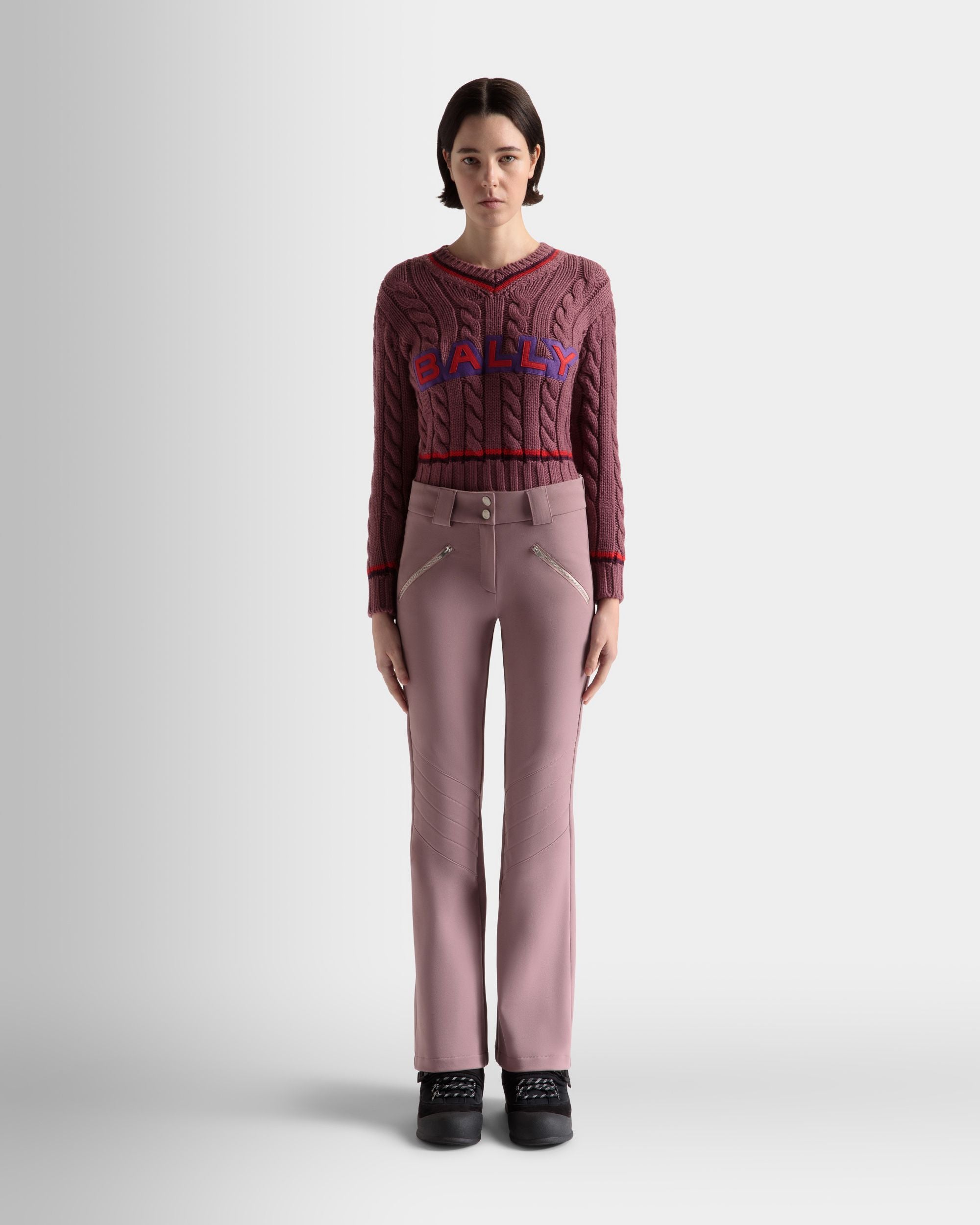 Flared Stretch Pants In Light Pink - Women's - Bally - 02