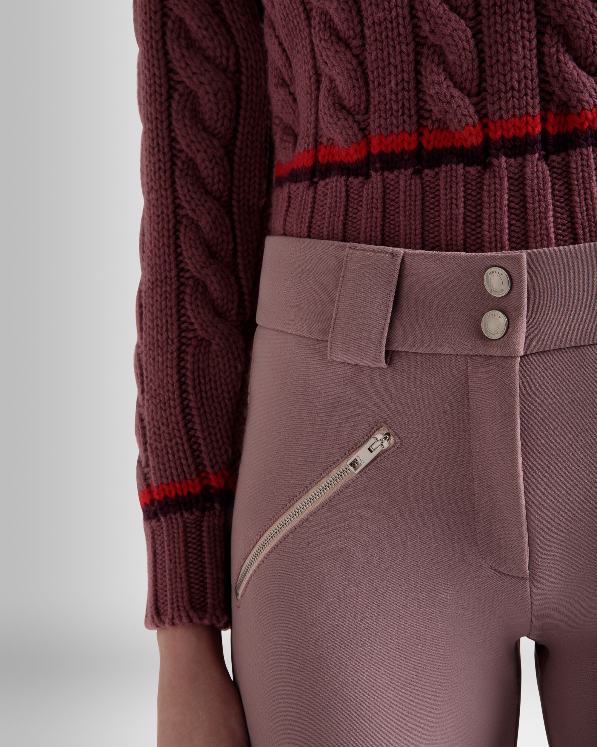 Flared Stretch Pants In Light Pink - Women's - Bally - 04