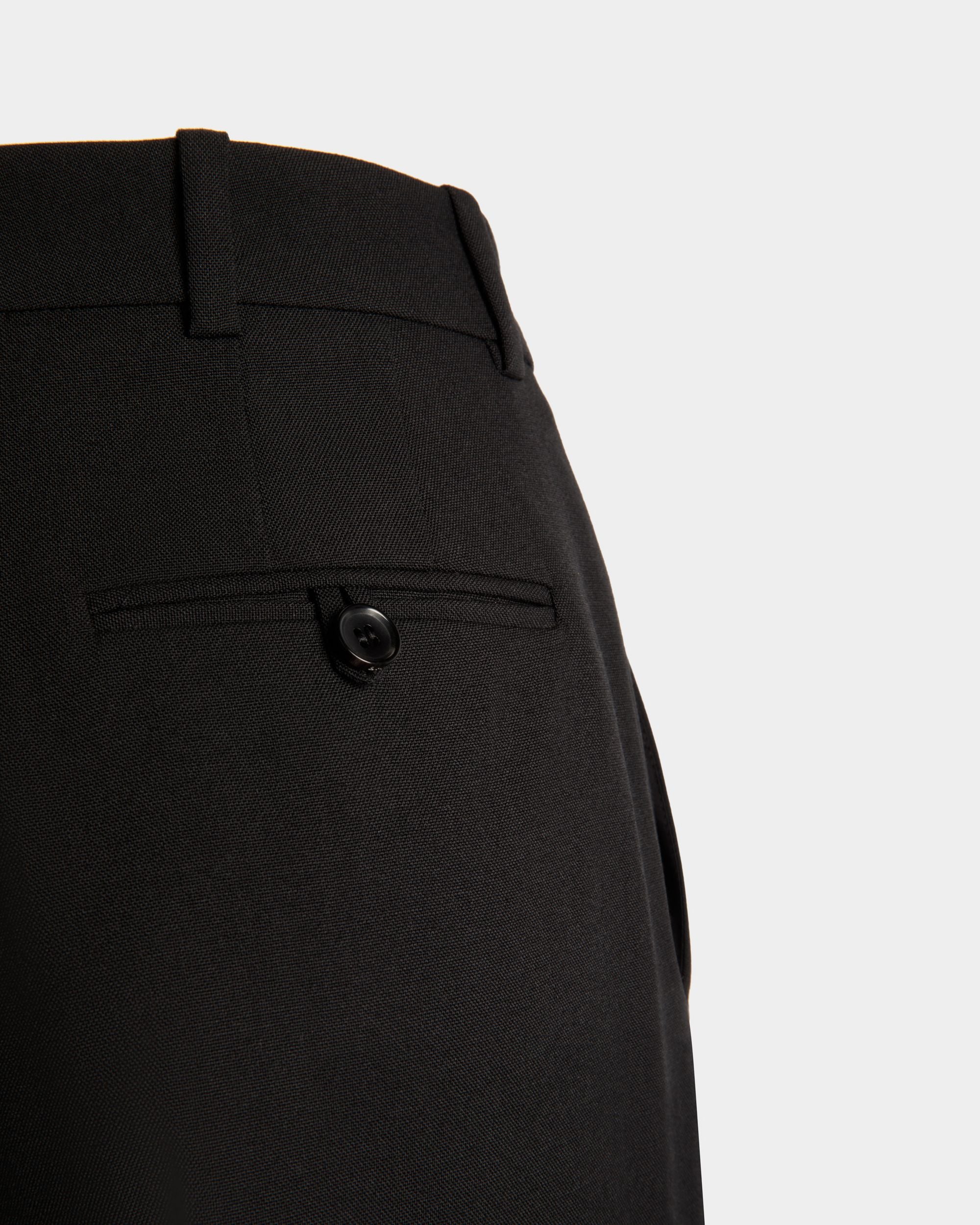 Straight Fit Pants in Black Wool - Women's - Bally - 04