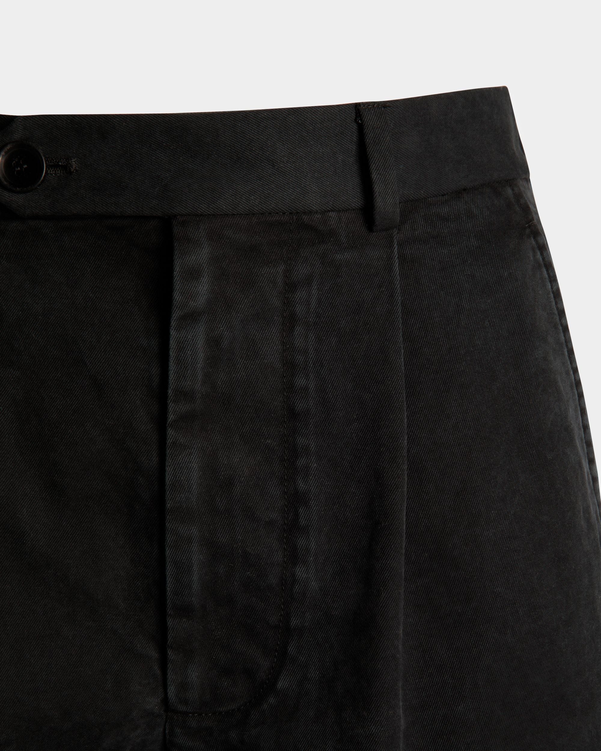 Pleated Pants in Black Washed Cotton - Women's - Bally - 04
