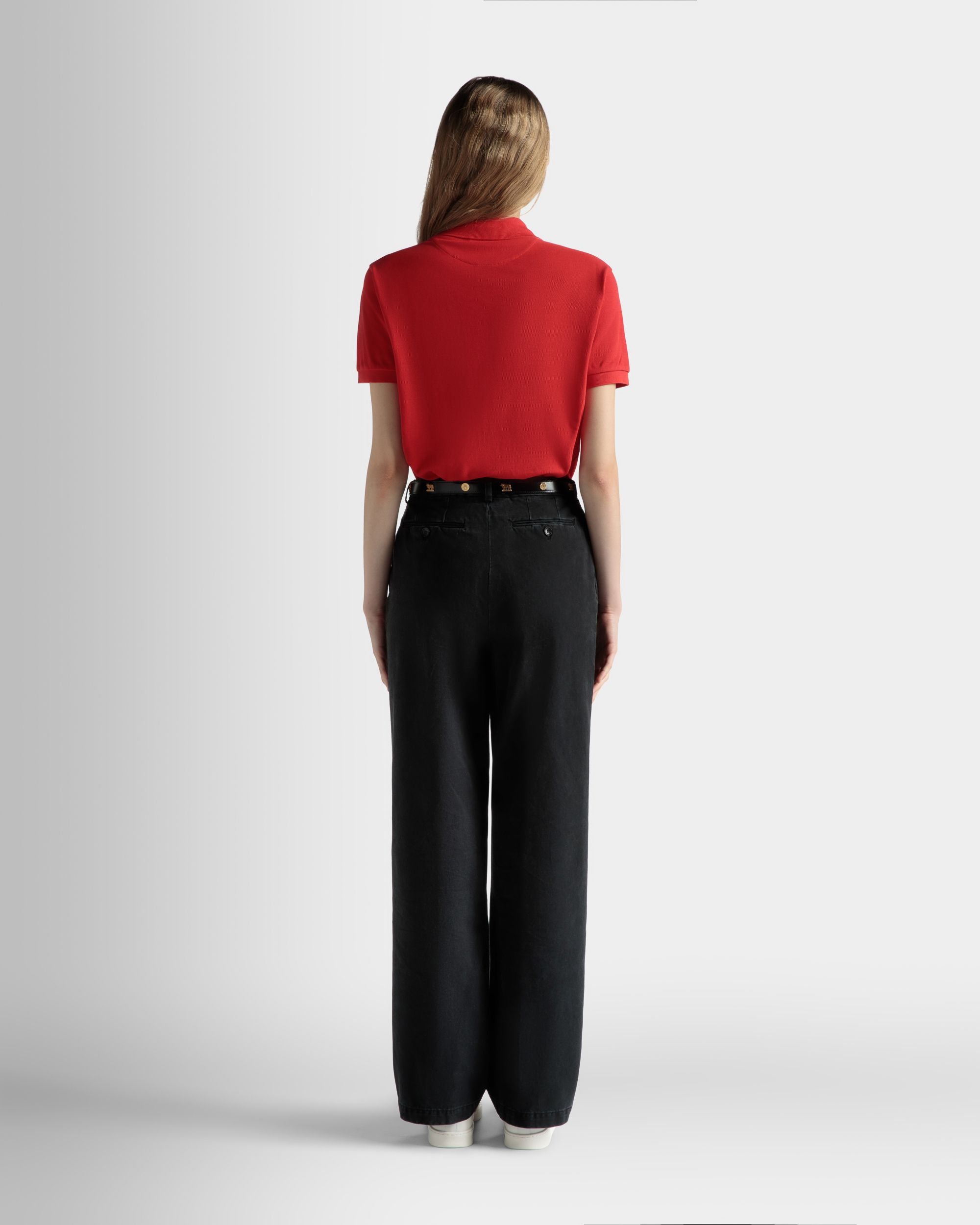 Pleated Pants in Black Washed Cotton - Women's - Bally - 06